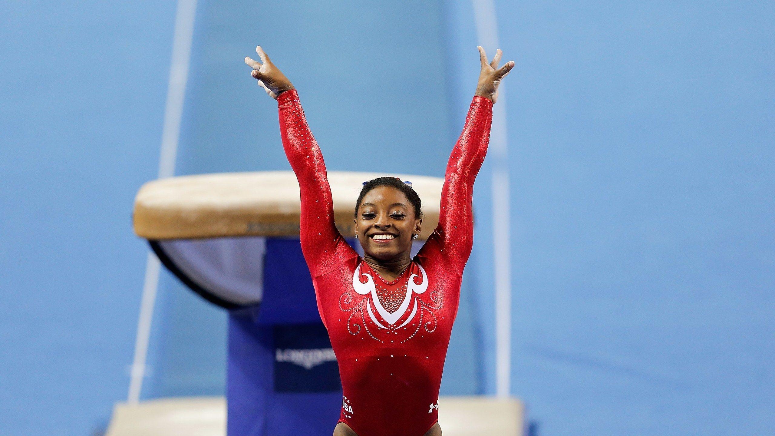 Simone Biles, Rekord, Frau, Erfolg, Sportgeschichte, 2560x1440 HD Desktop