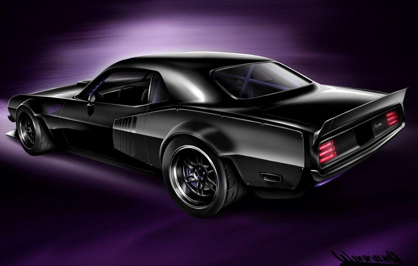 Plymouth Barracuda, Auto, Kunst, Muscle Car, Andreas Hoas, 1340x850 HD Desktop