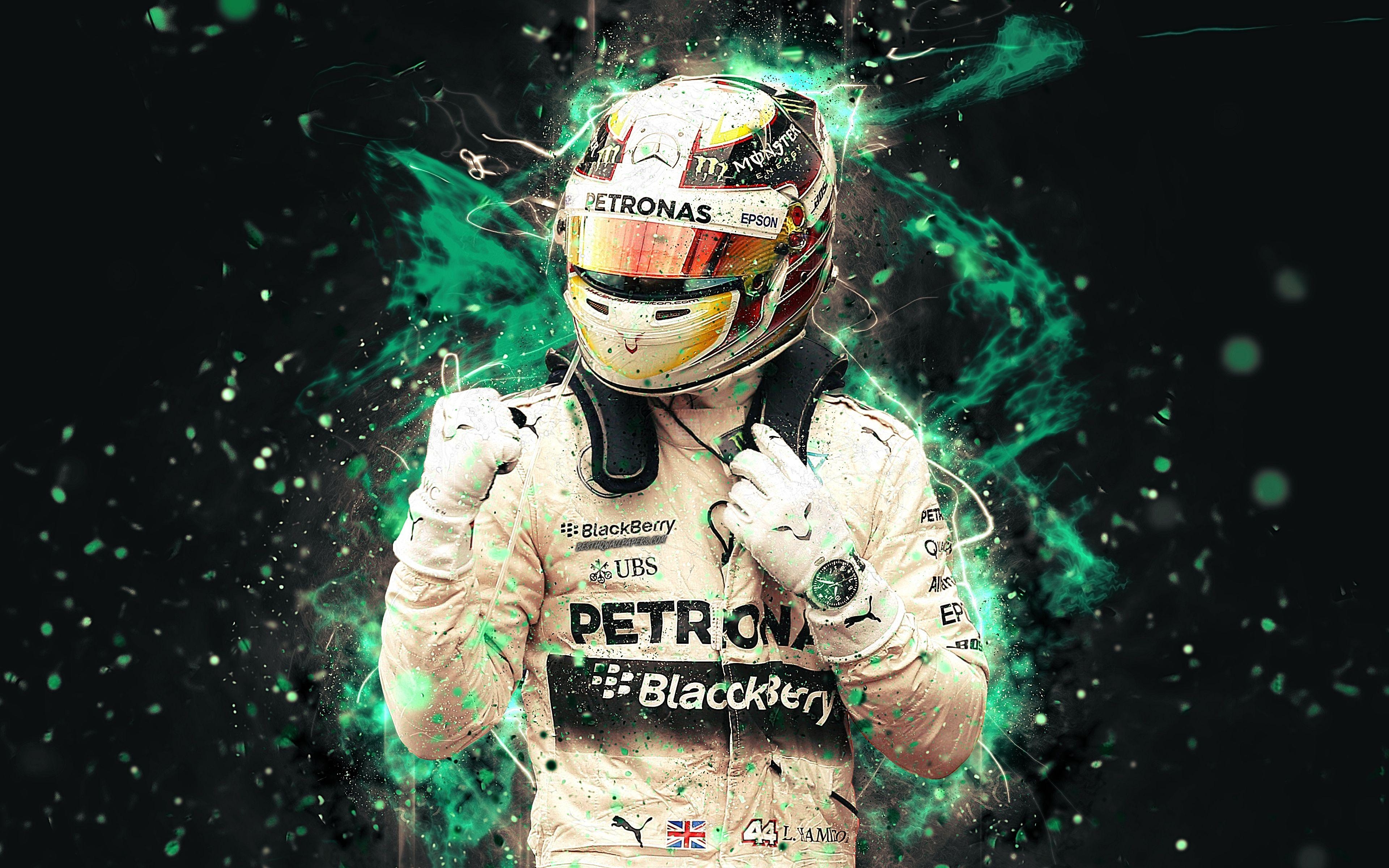 Lewis Hamilton, 4K, Abstrakte Kunst, Formel 1, Rennen, 3840x2400 4K Desktop