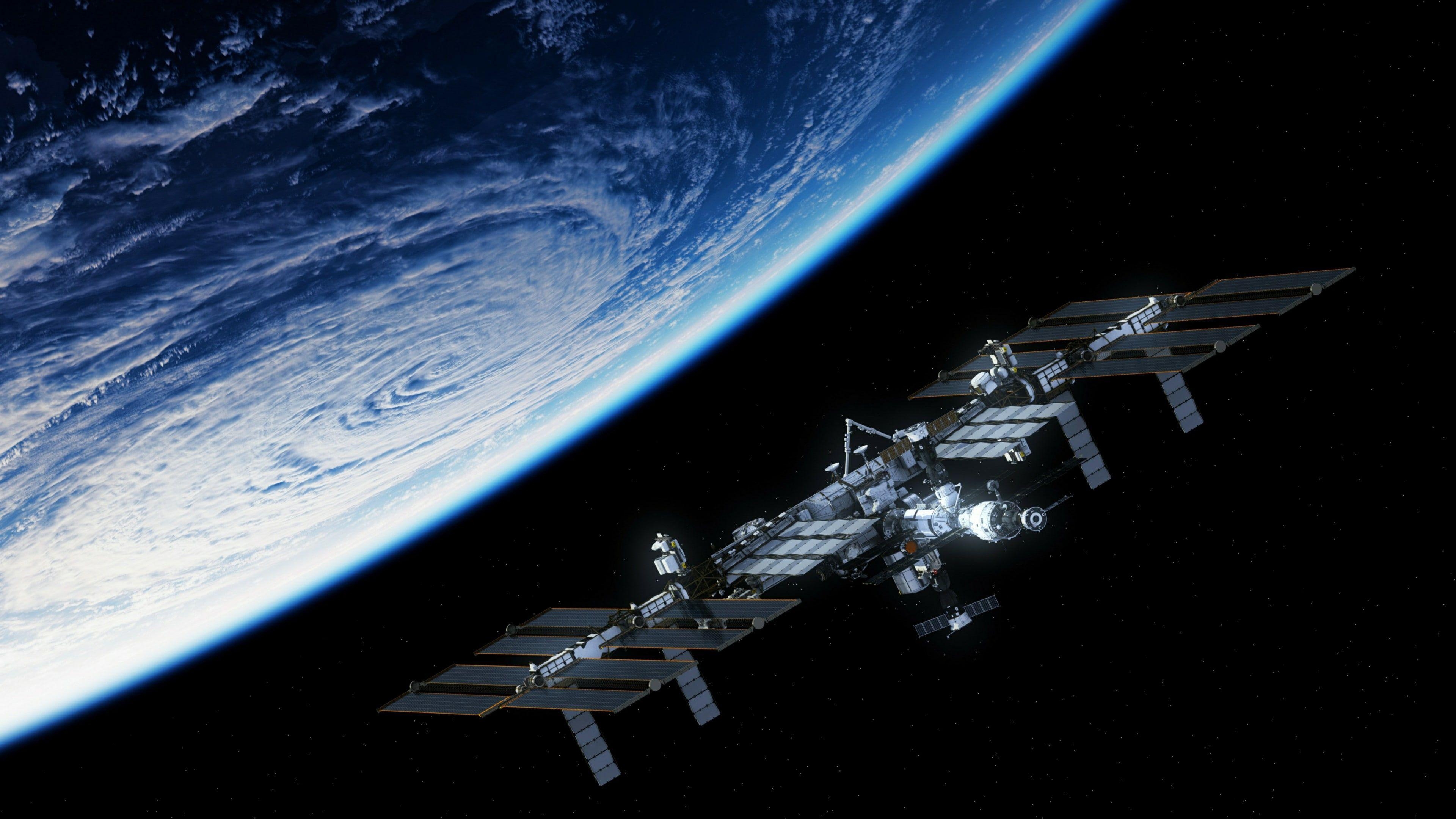 HD, ISS, Internationale Raumstation, Minimalismus, Raum, 3840x2160 4K Desktop