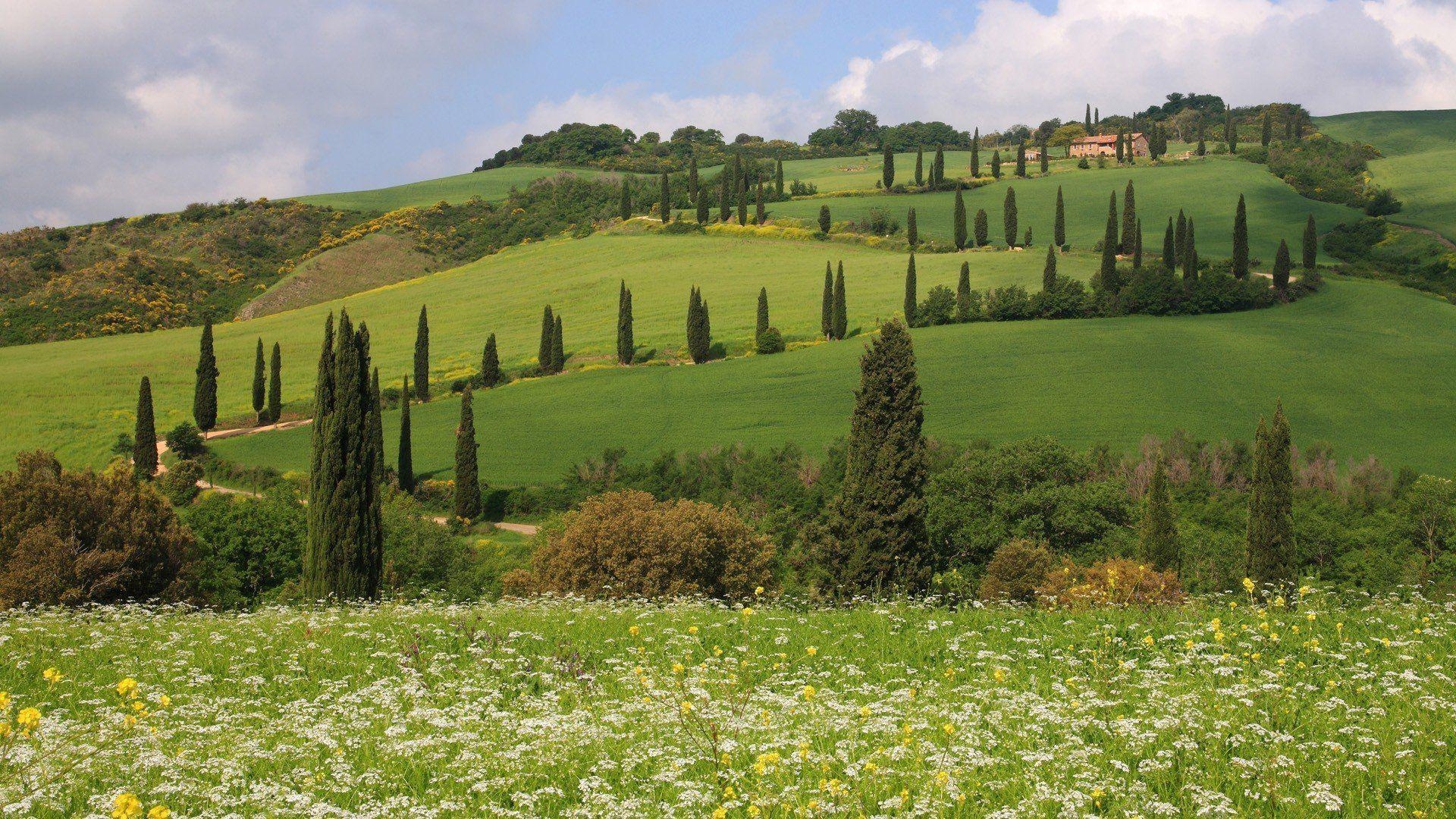 Siena, Landschaft, Italien, Toskana, Pienza, 1920x1080 Full HD Desktop