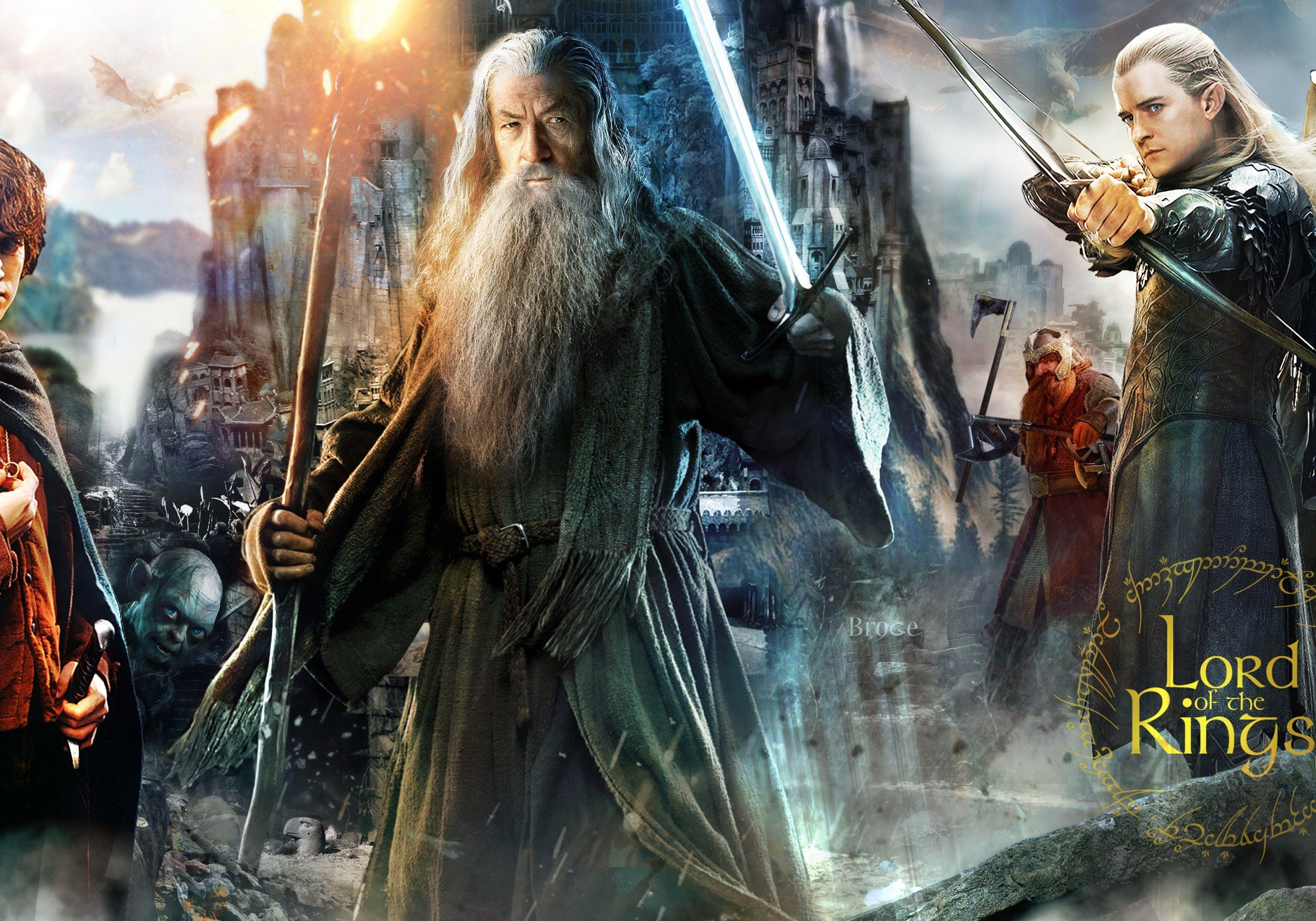 Der Herr der Ringe, Gandalf, Frodo, Legolas, Episch, 3550x2480 4K Desktop