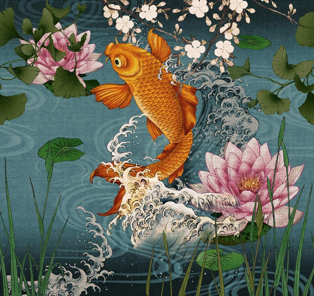 Koi, LondonArt, Designs, Wallpaper, Luxus, 1260x1190 HD Desktop