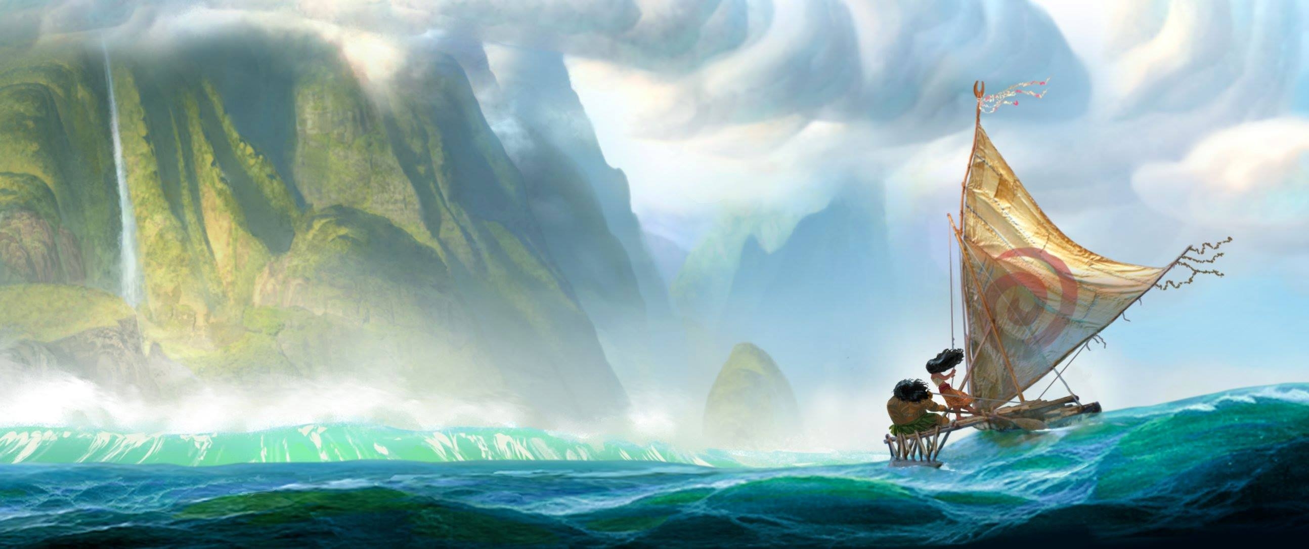 Moana HD, Disney Abenteuer, Animationsfilm, Südsee, Charakter, 2590x1090 Dual Screen Desktop