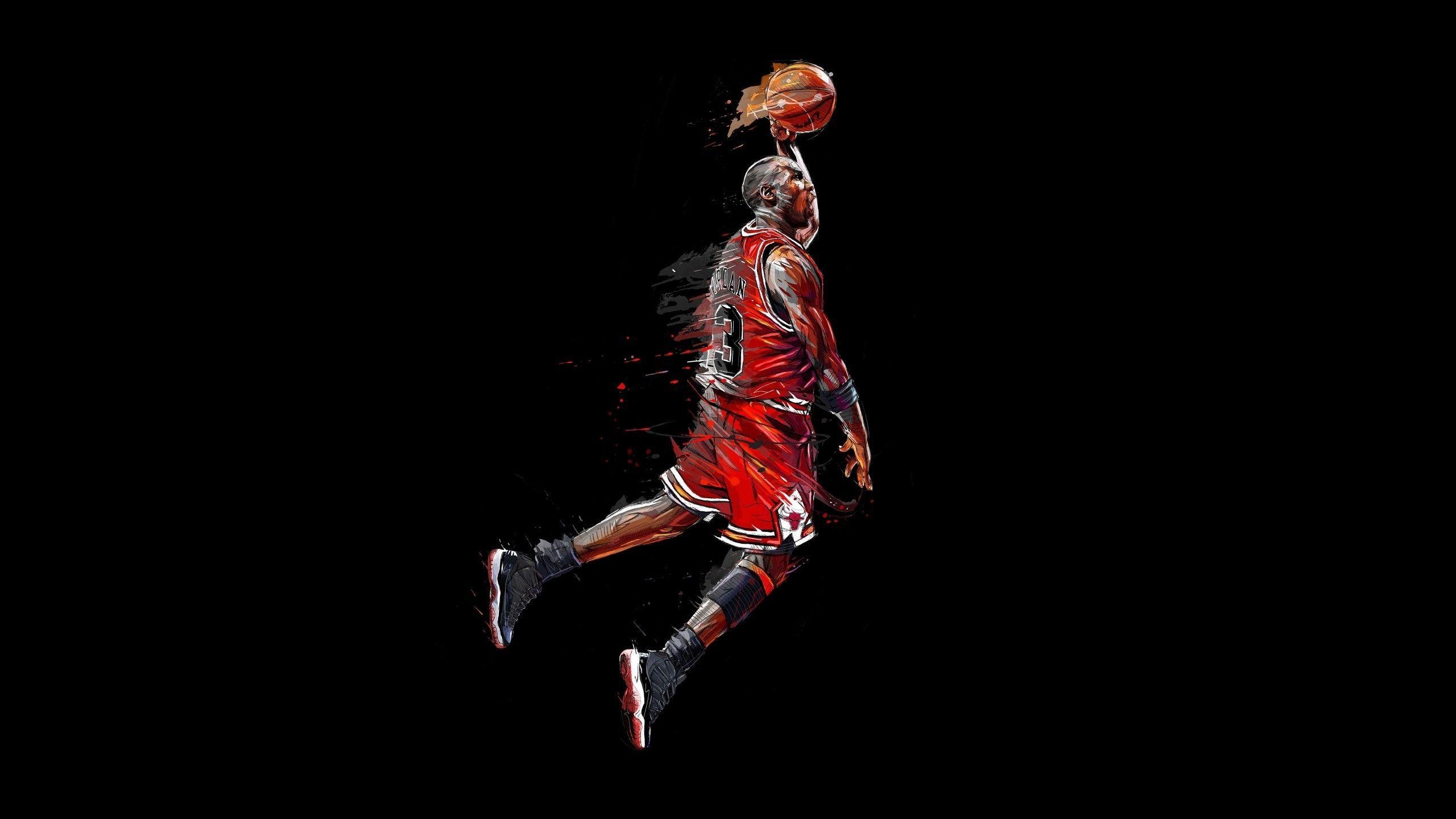 Michael Jordan, Kunst, Basketball, Download, Meisterstück, 2560x1440 HD Desktop