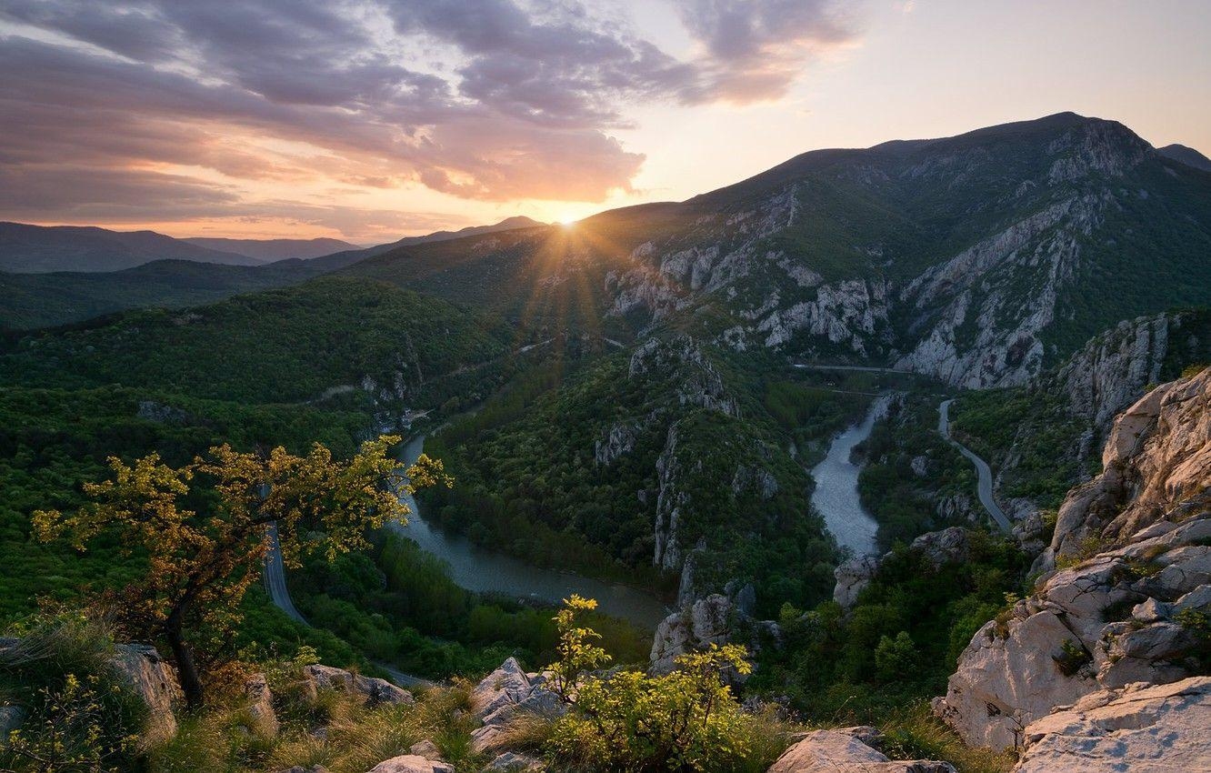 Bulgarien, Landschaft, Morgendämmerung, Natur, Bild, 1340x850 HD Desktop