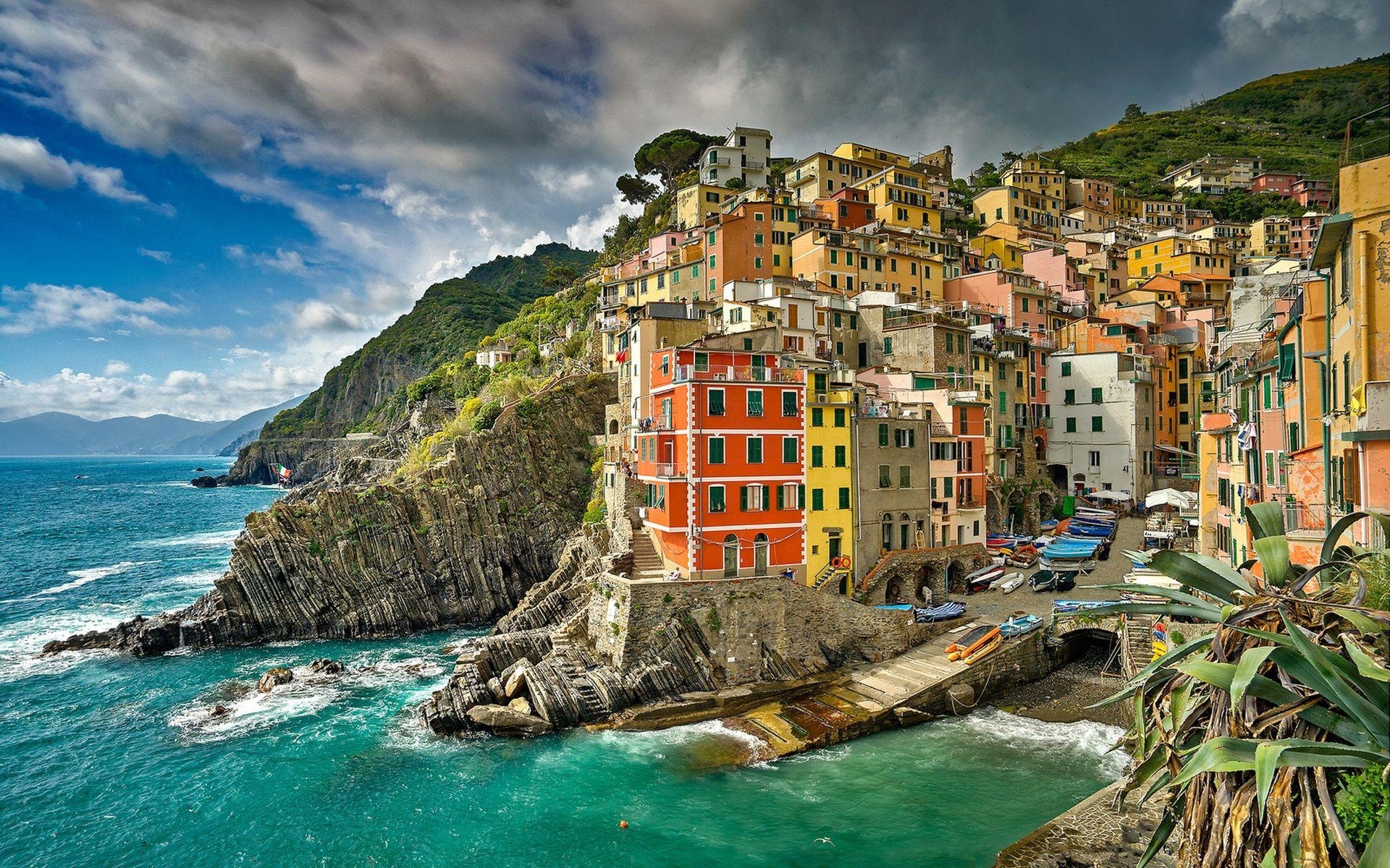 Italien, Ligurisches Meer, Riomaggiore, Cinque Terre, Strand, 1920x1200 HD Desktop