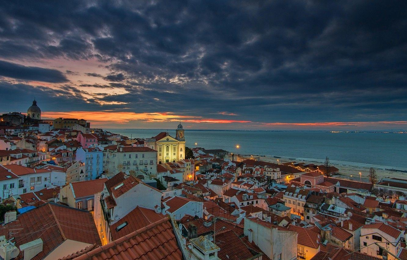 Sonnenaufgang, Portugal, Lissabon, Desktop, Bild, 1340x850 HD Desktop