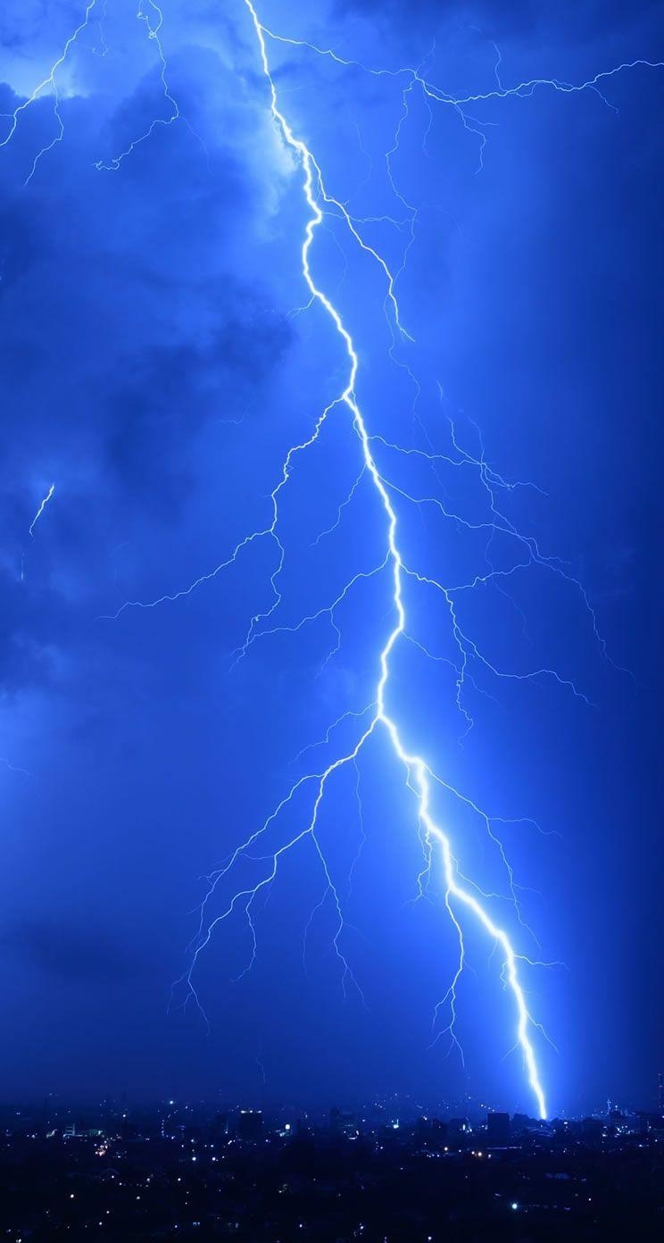 Blitz, iPhone, Natur, Hintergrund, Wetter, 750x1400 HD Handy