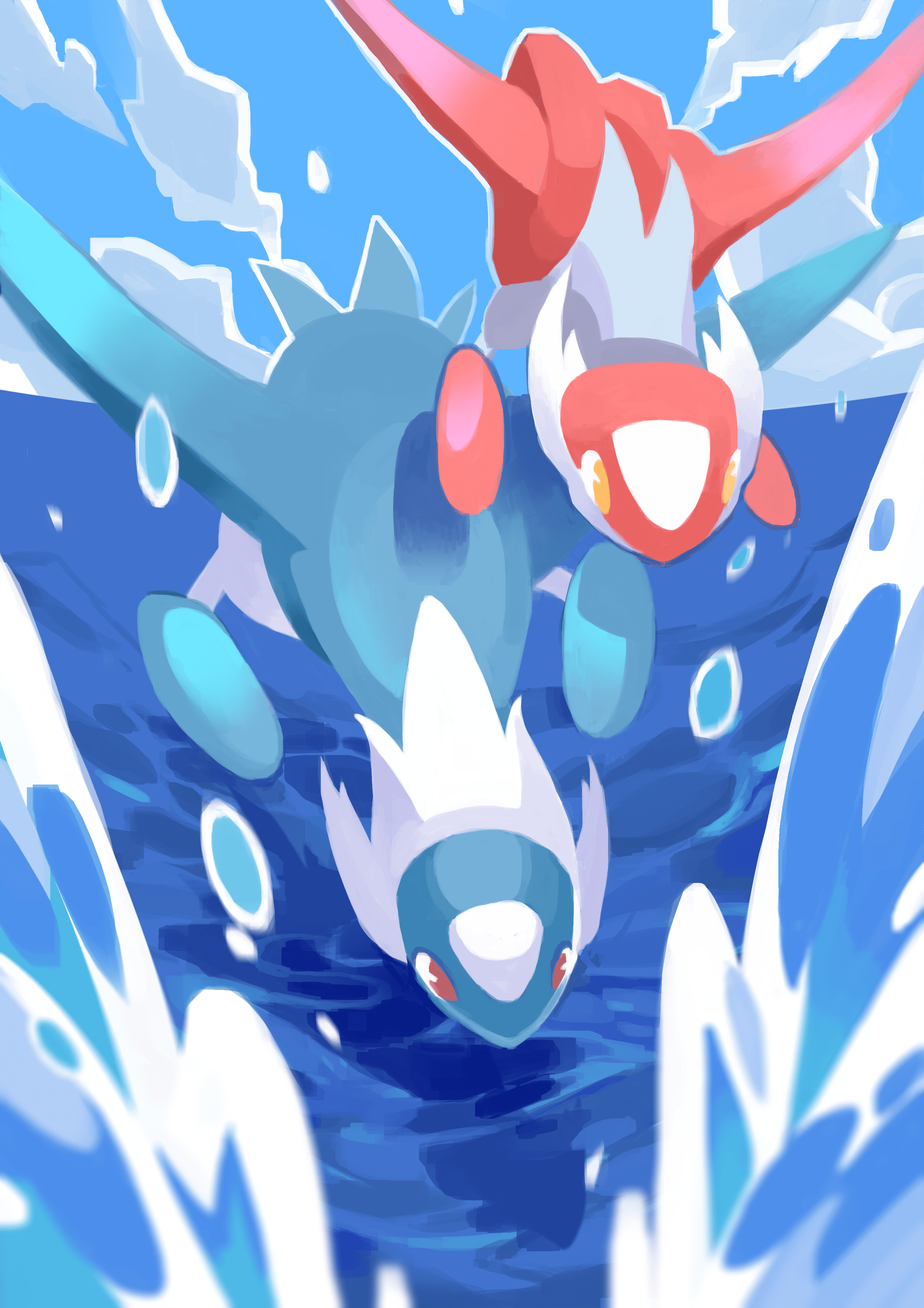 Latios, Latias, Anime, Hintergrund, Künstlich, 2480x3510 4K Handy