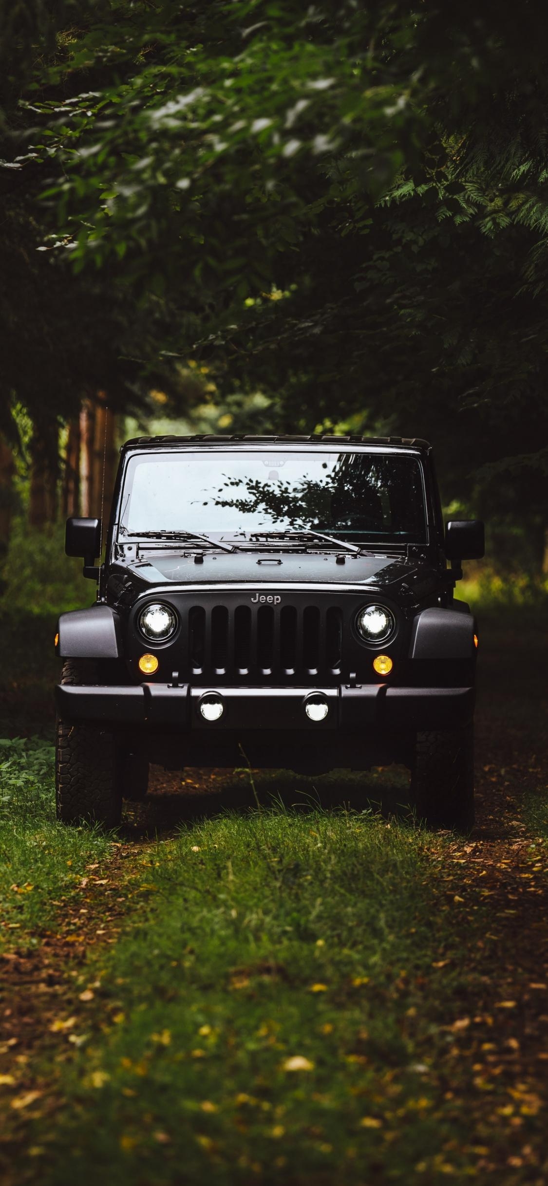 Jeep, Schwarz, Wald, Download, HD, 1130x2440 HD Handy