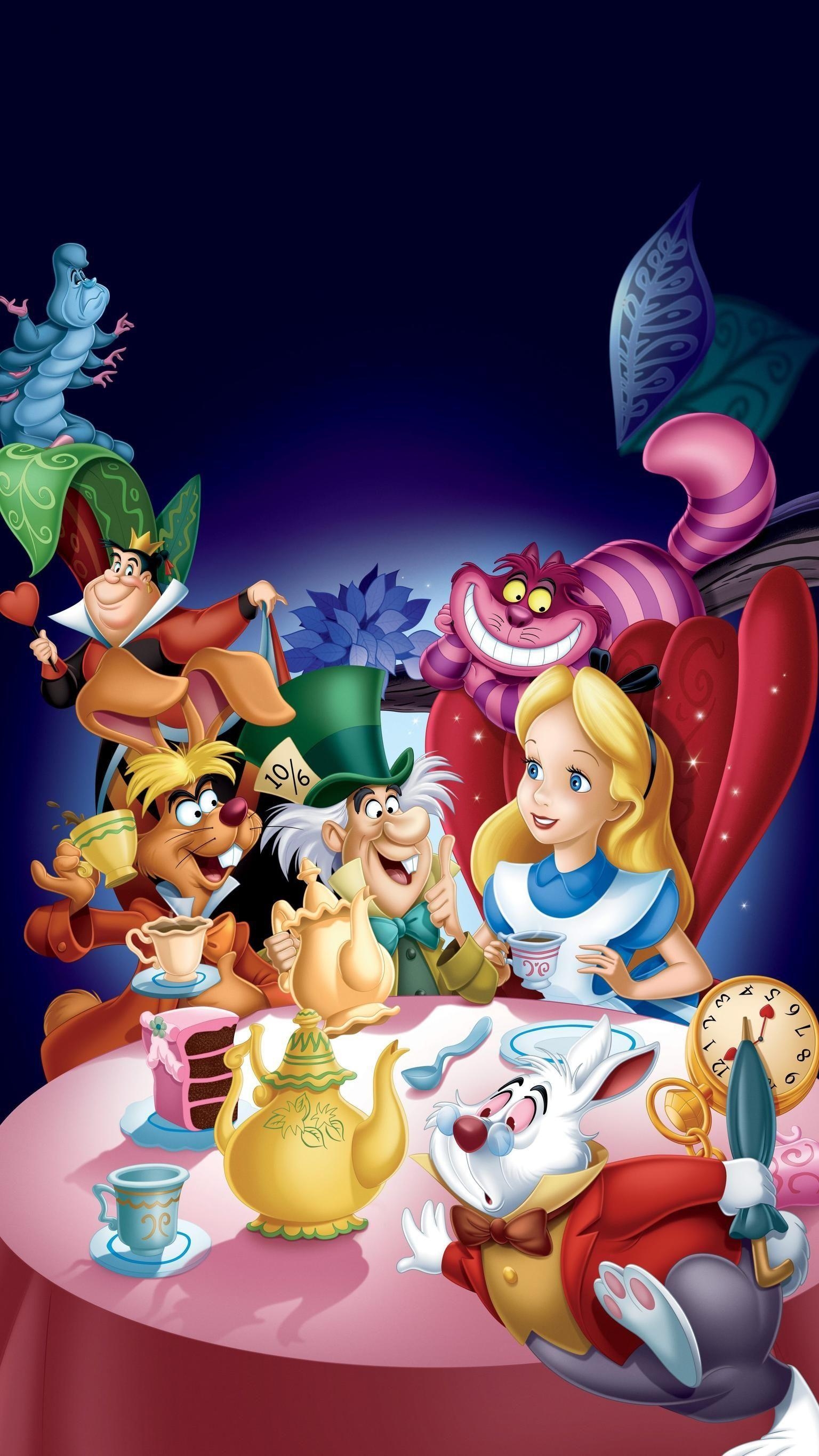 Alice im Wunderland, 1951, Cartoon, Handy, Märchen, 1540x2740 HD Handy