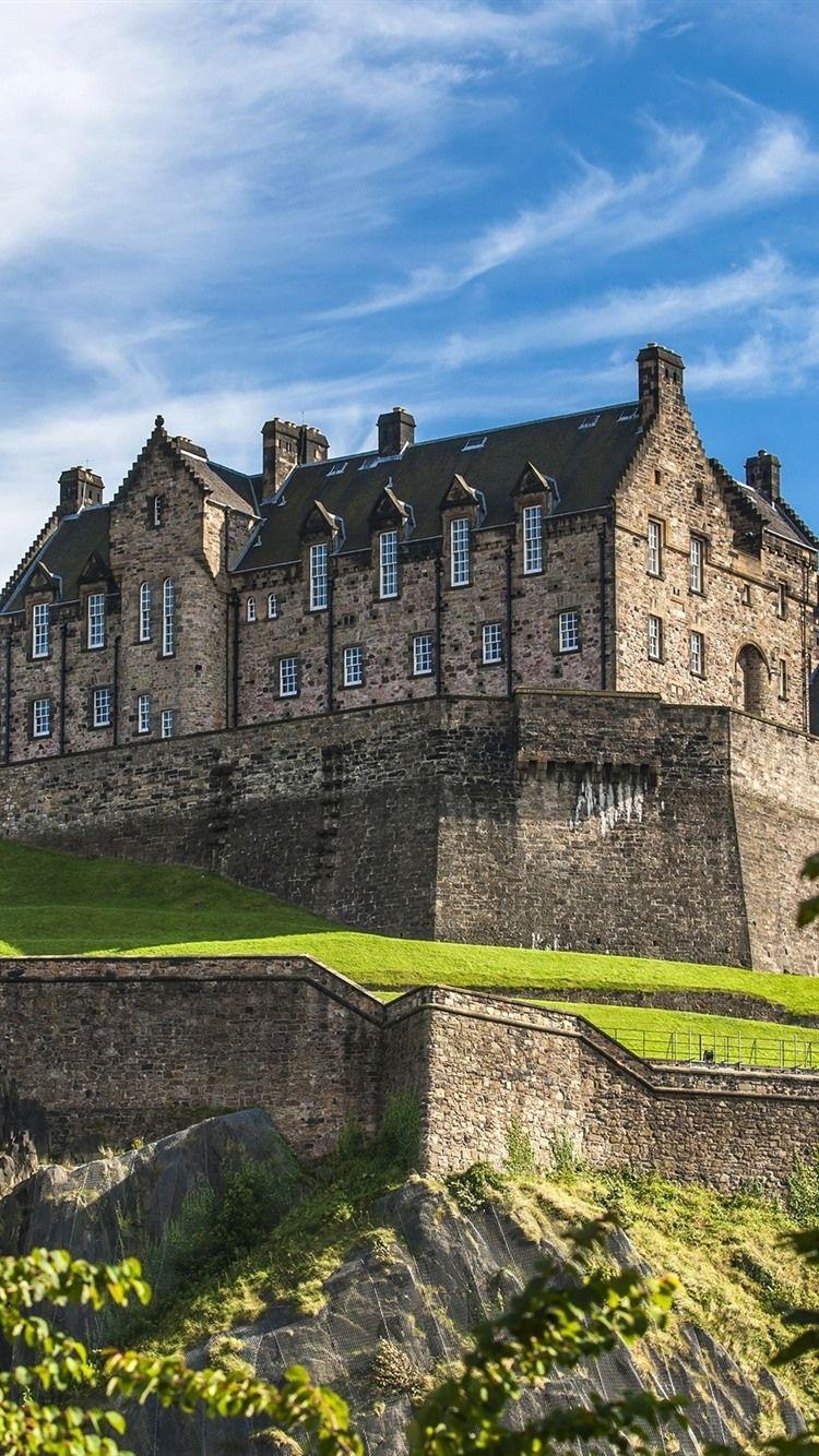 Schottland, Edinburgh, Burg, Blauer Himmel, HD, 750x1340 HD Handy