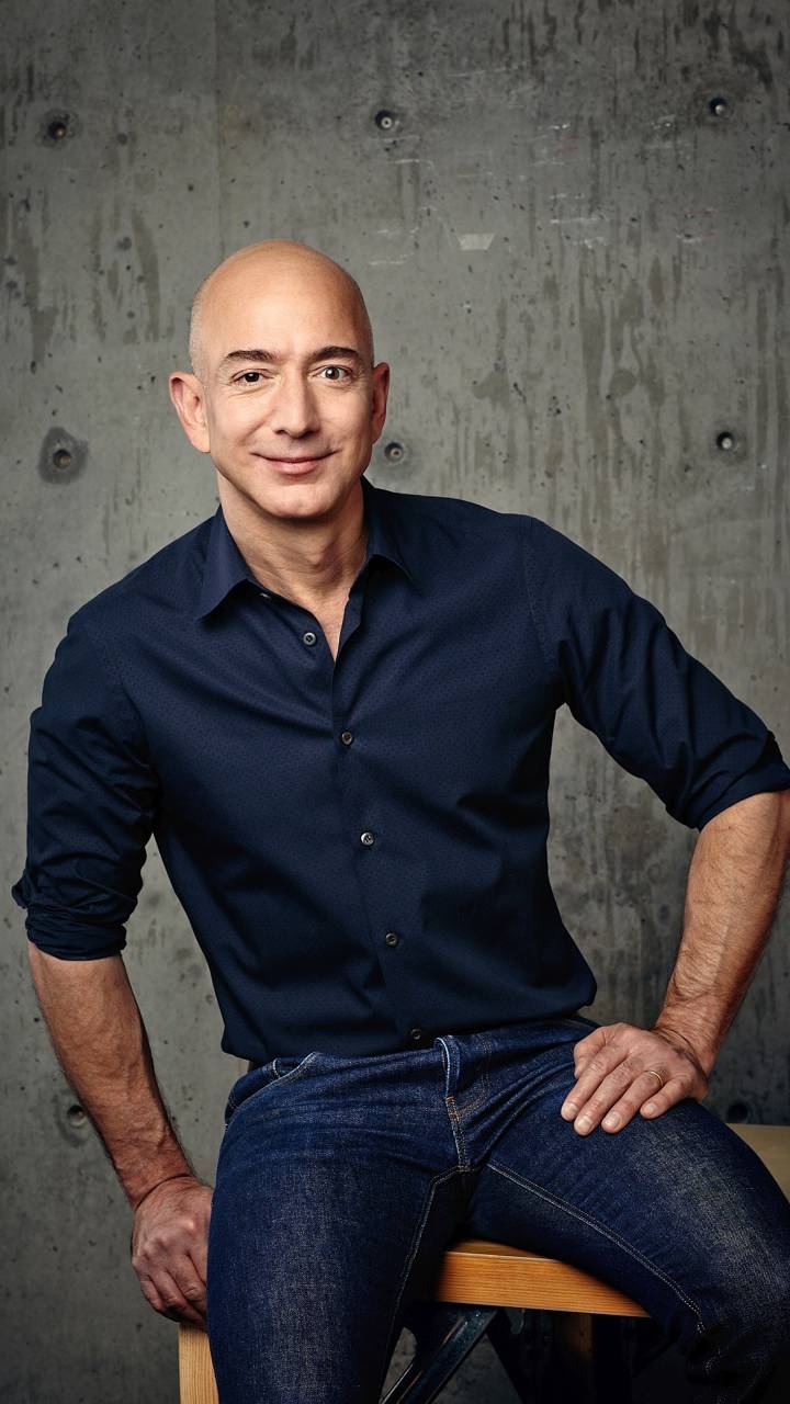 Jeff Bezos, Geschäftsmann, Porträt, Amazon, Hintergrund, 720x1280 HD Handy