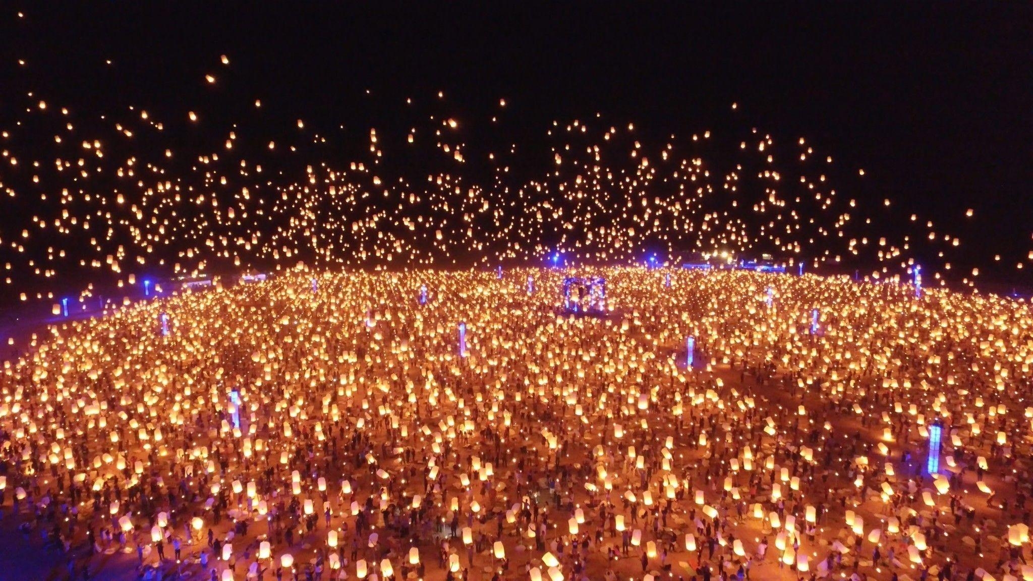 Laternenfest, Hintergrund, Feier, Lichter, China, 2050x1160 HD Desktop