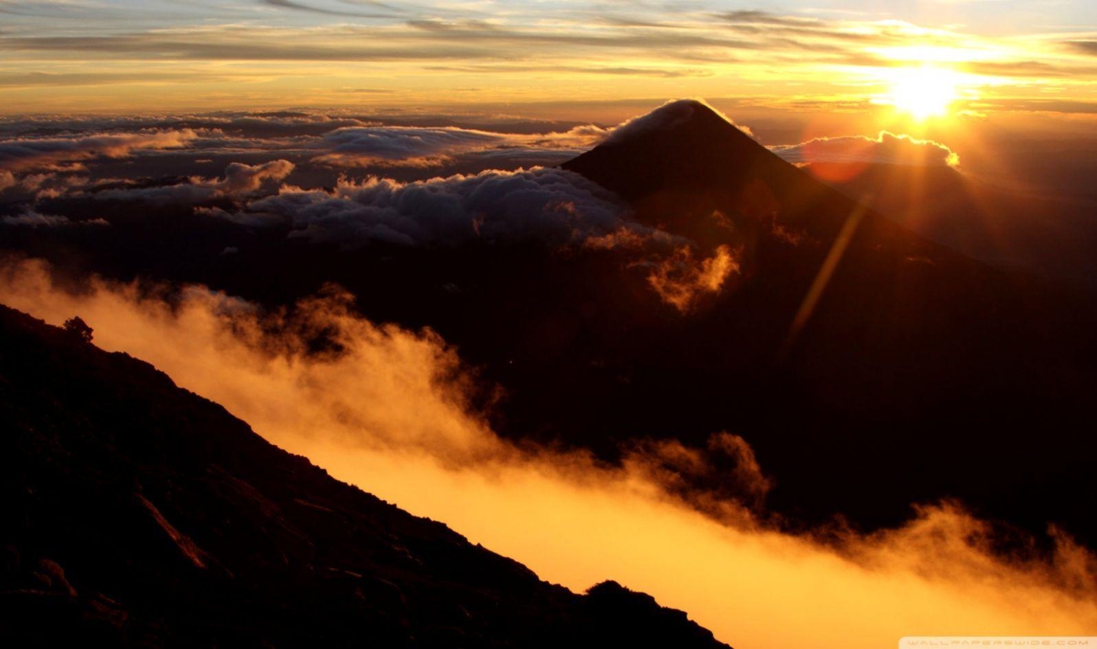 Acatango, Sonnenaufgang, Guatemala, Tapete, Berg, 1600x950 HD Desktop