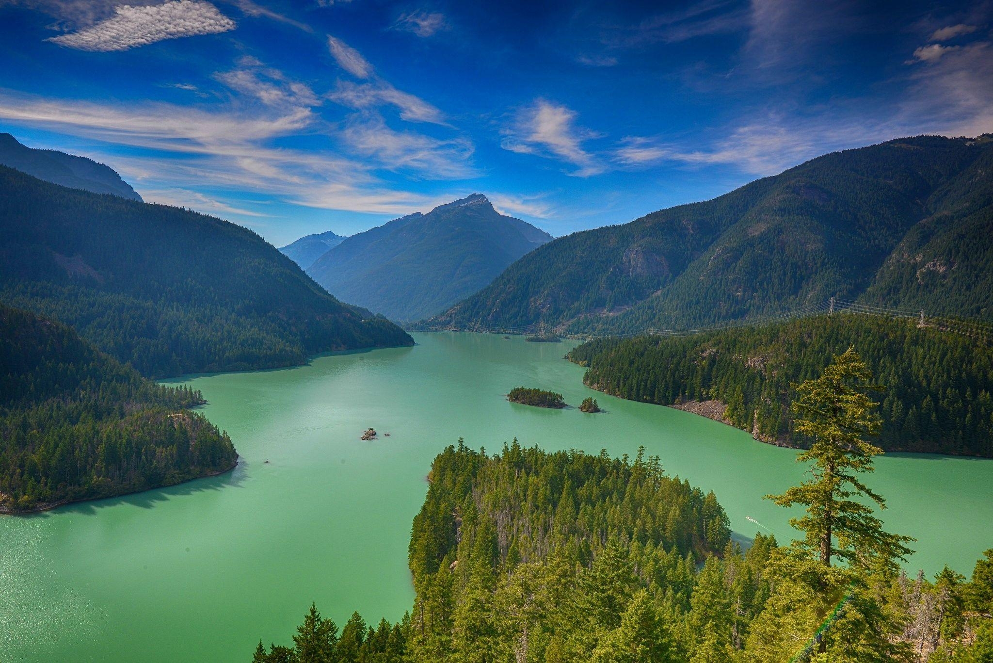 Washington Staat, Wald, Berge, See, blau, 2050x1370 HD Desktop