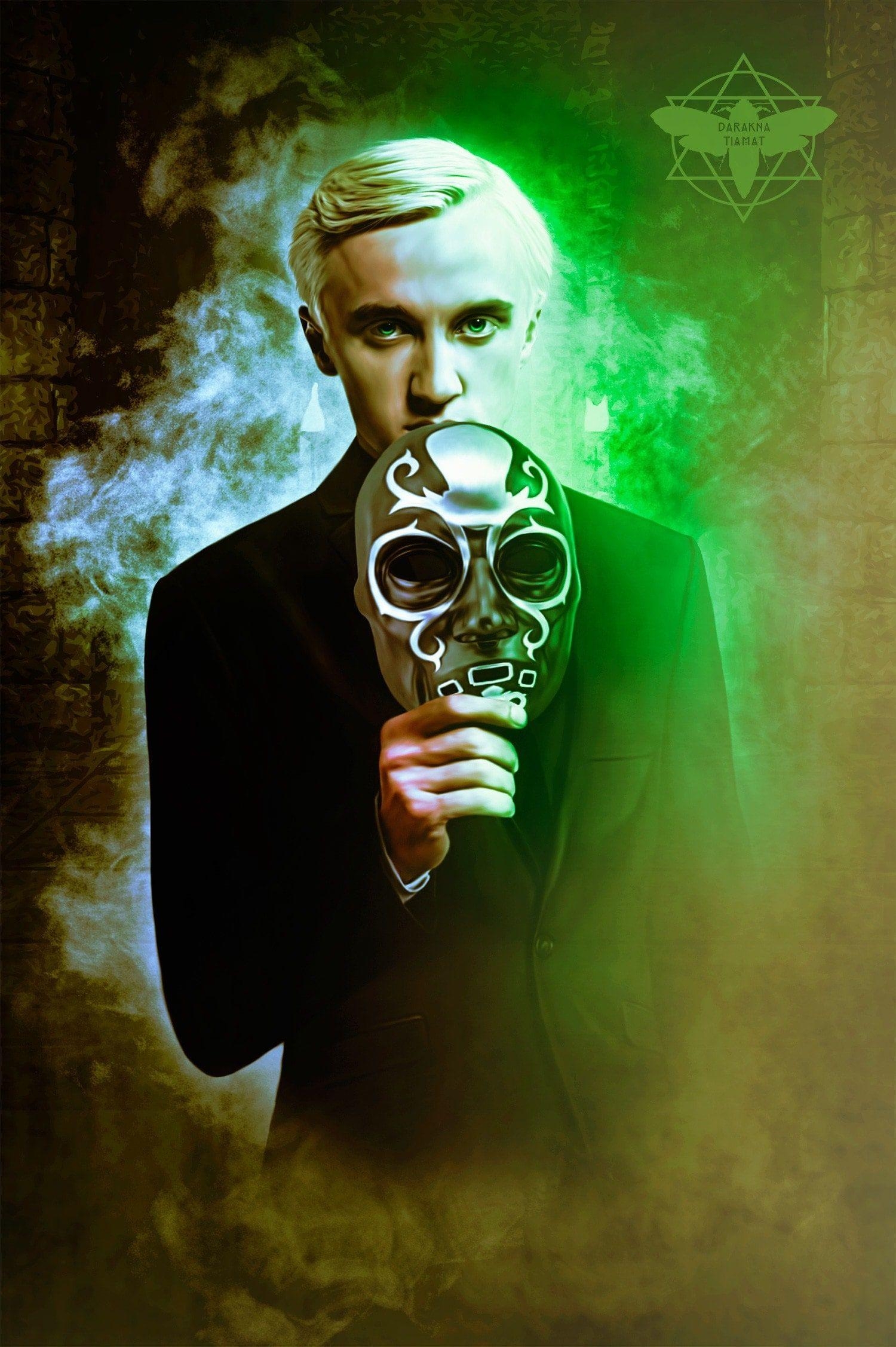 Draco Malfoy, Lucius Malfoy, Harry Potter, Slytherin, Hogwarts, 1500x2260 HD Handy