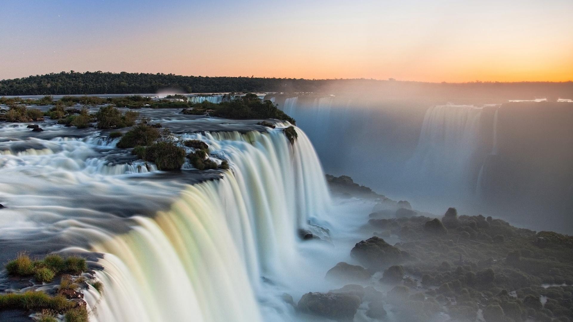 Iguazú-Wasserfälle, üppig, grün, tropisch, Fluss, 1920x1080 Full HD Desktop