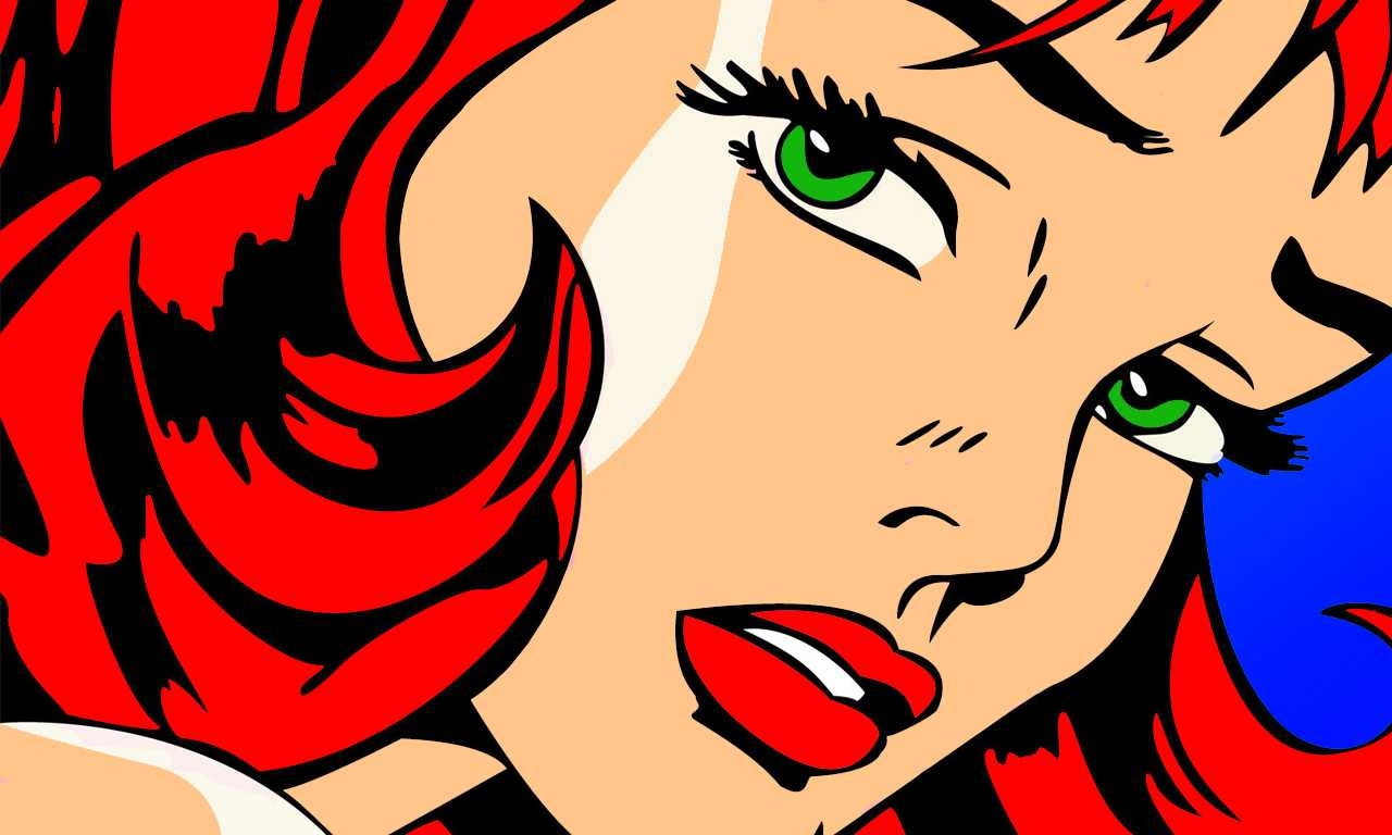 Pop Art, Frau, Rotes Haar, Laptop, Hochauflösung, 1280x770 HD Desktop