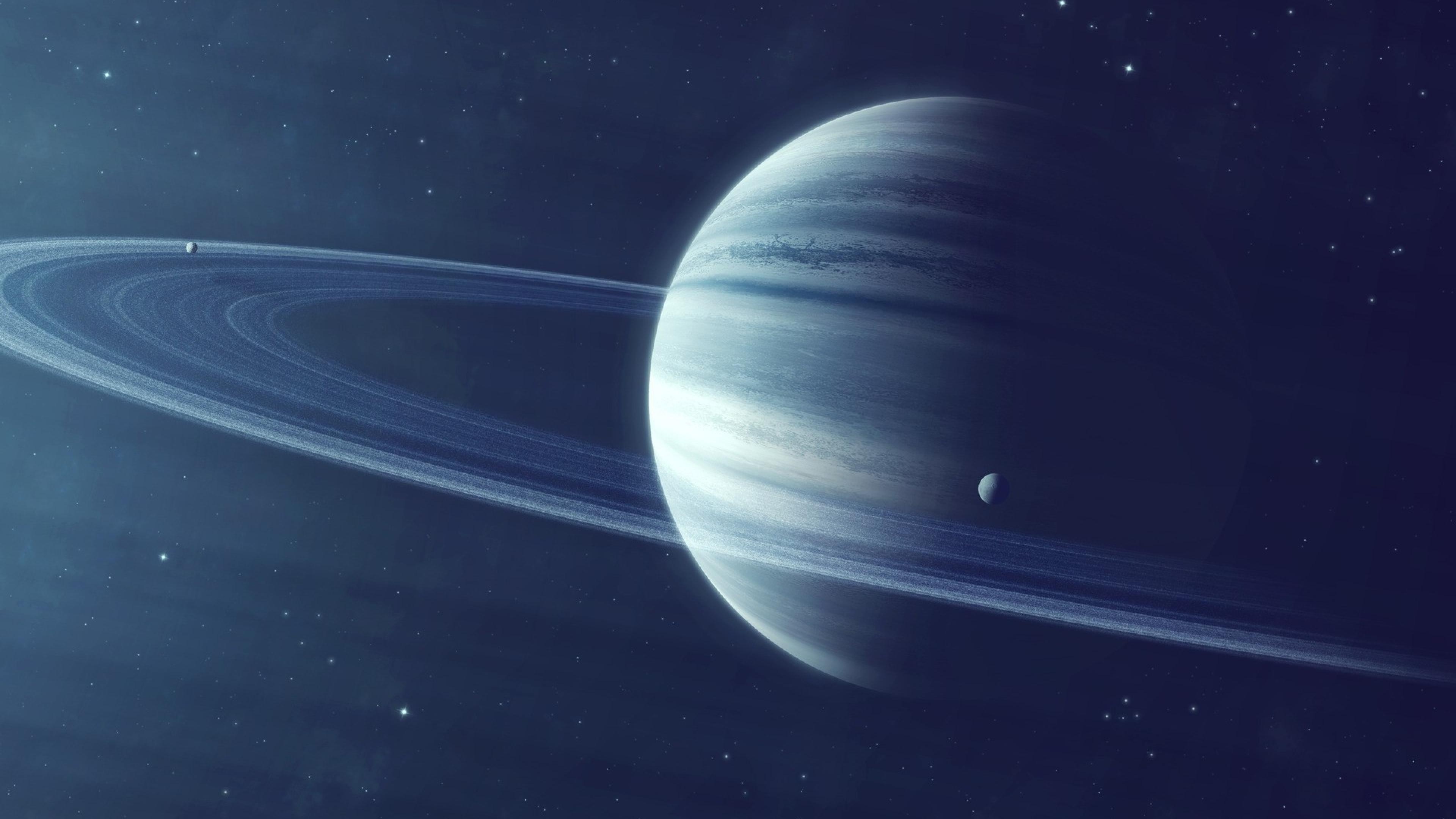 Saturn, 4K, Download, Planet, Kosmos, 3840x2160 4K Desktop