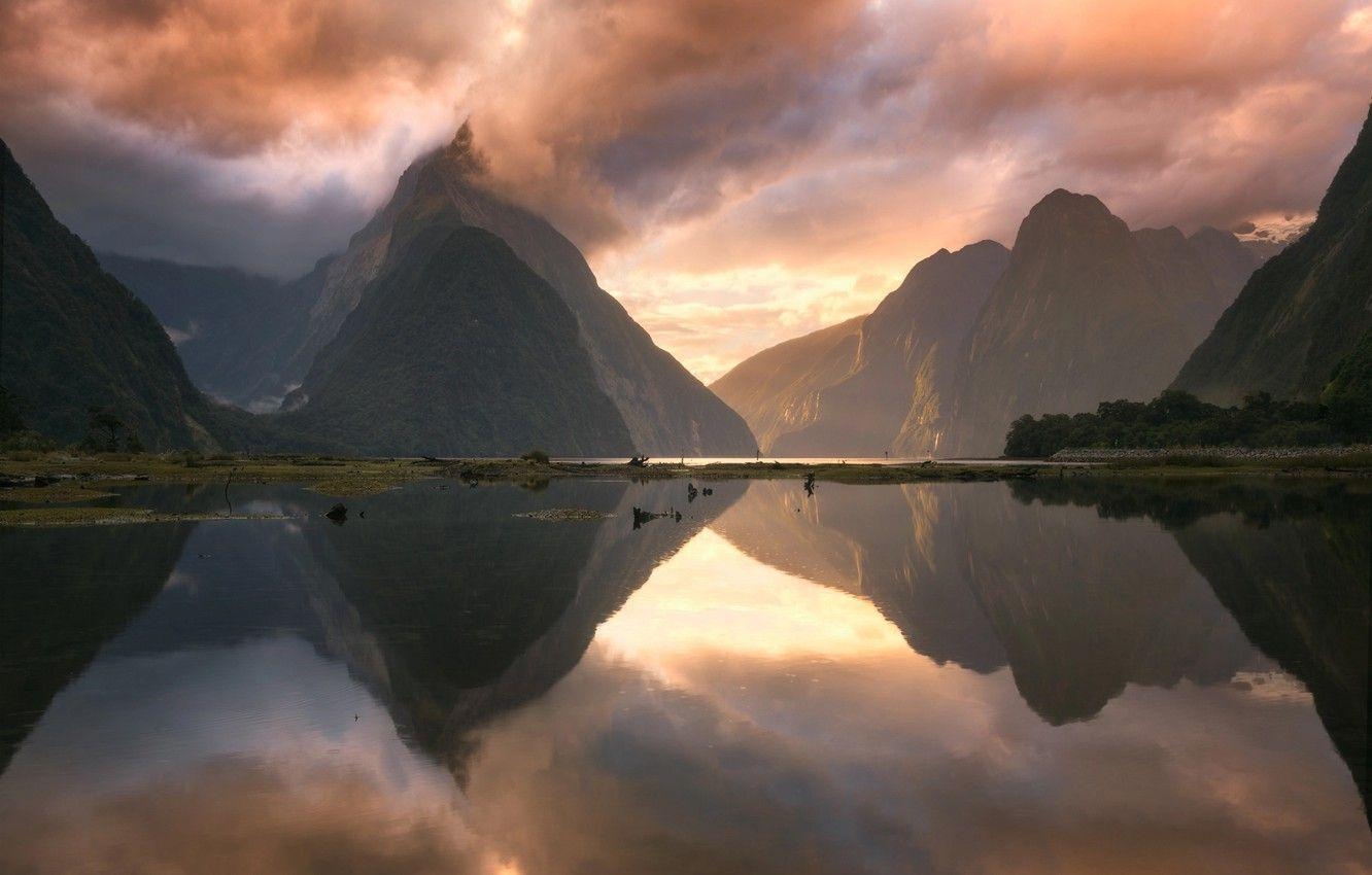 Milford Sound, Gebirge, Bucht, Fjordlandschaft, Desktop Bild, 1340x850 HD Desktop