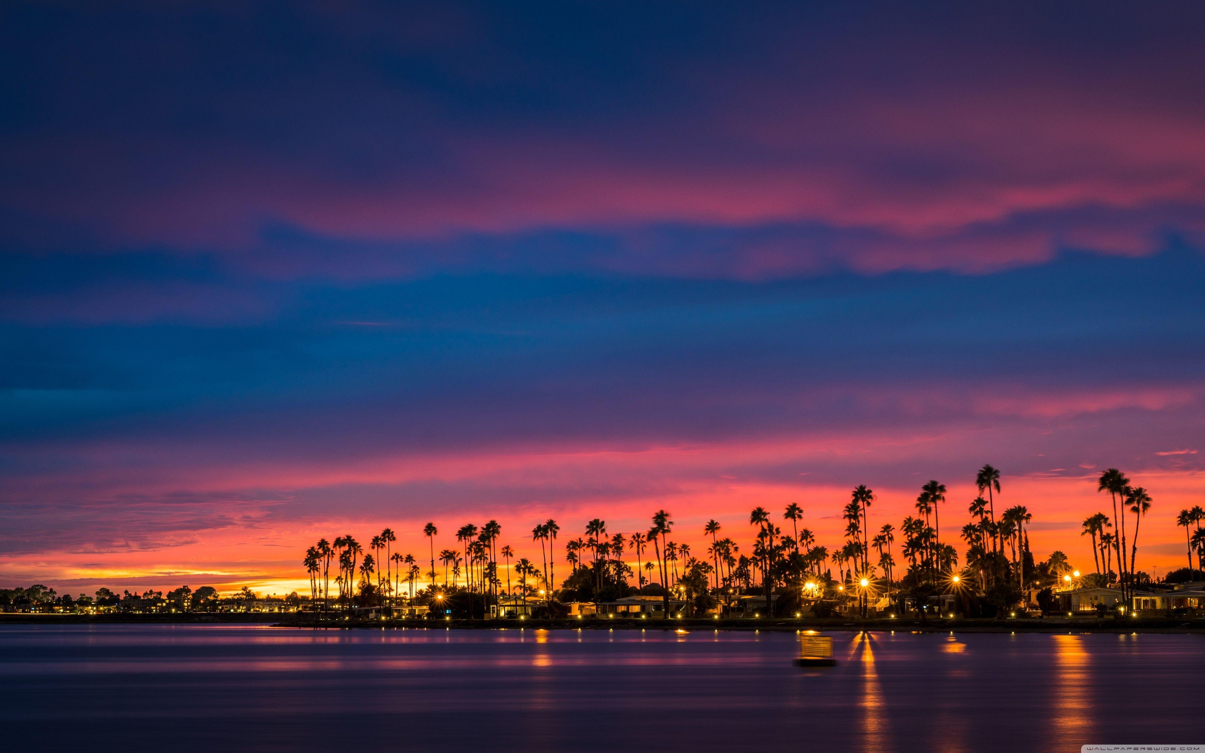 San Diego, Sonnenuntergang, Natur, Kalifornien, Meer, 3840x2400 4K Desktop