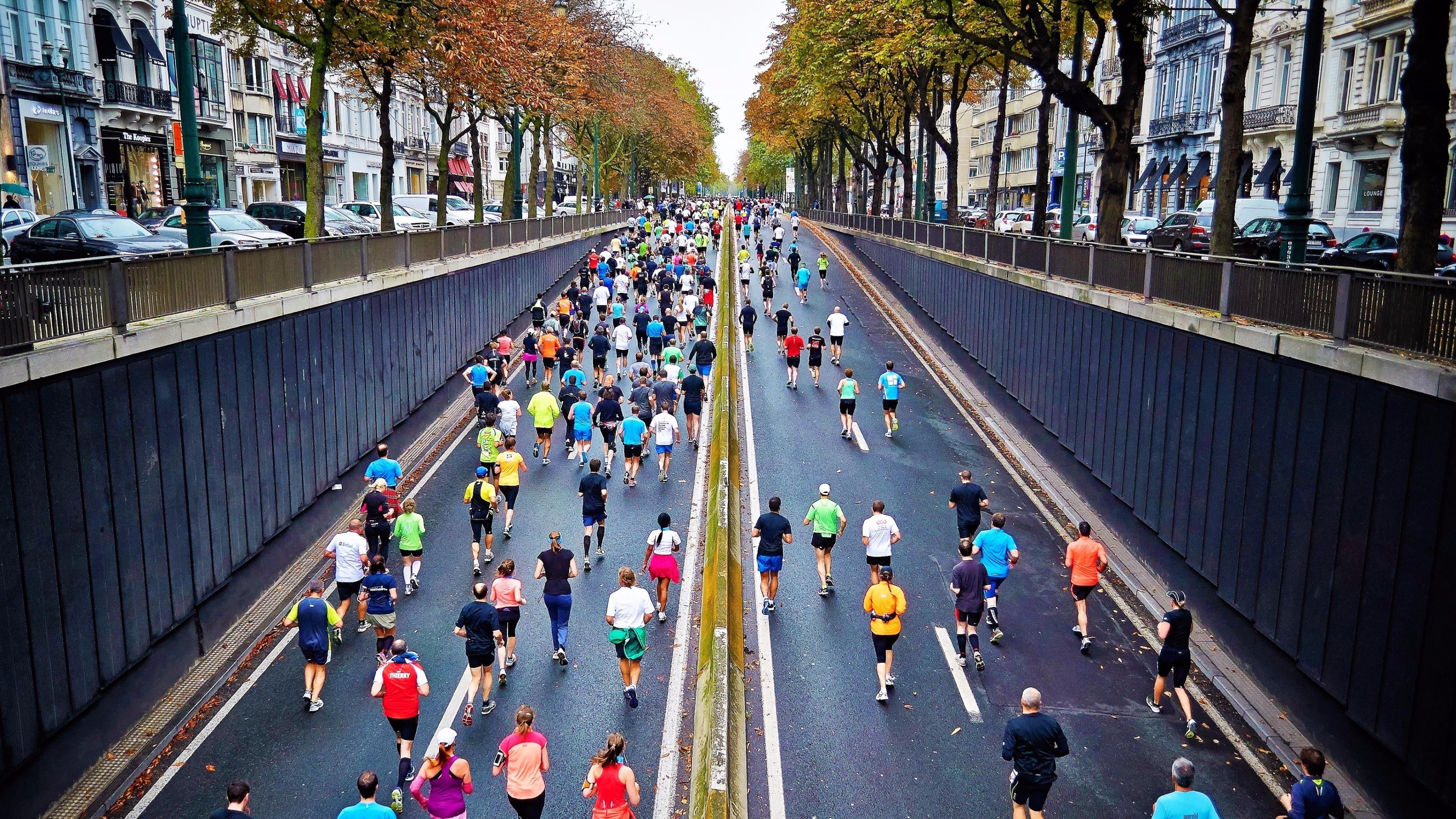 Marathon, Rennen, Sport, Hintergrund, Laufen, 3840x2160 4K Desktop