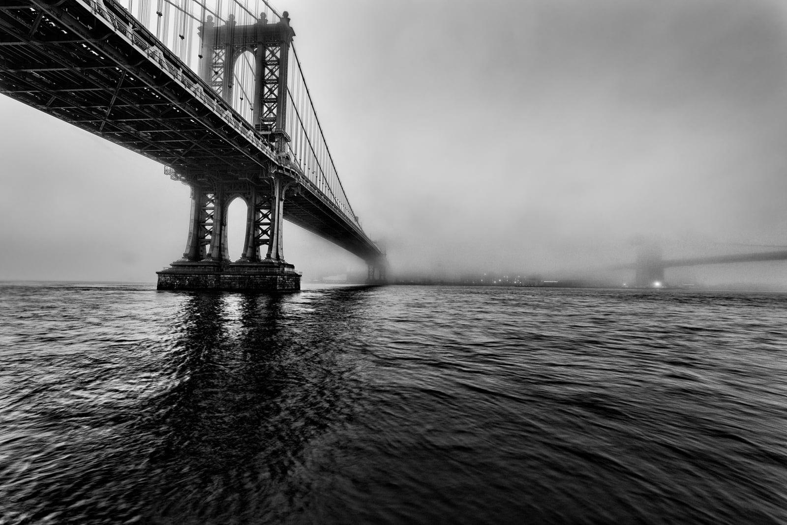 Brooklyn Bridge, Graustufenfoto, HD, Fotokunst, New York, 1600x1070 HD Desktop