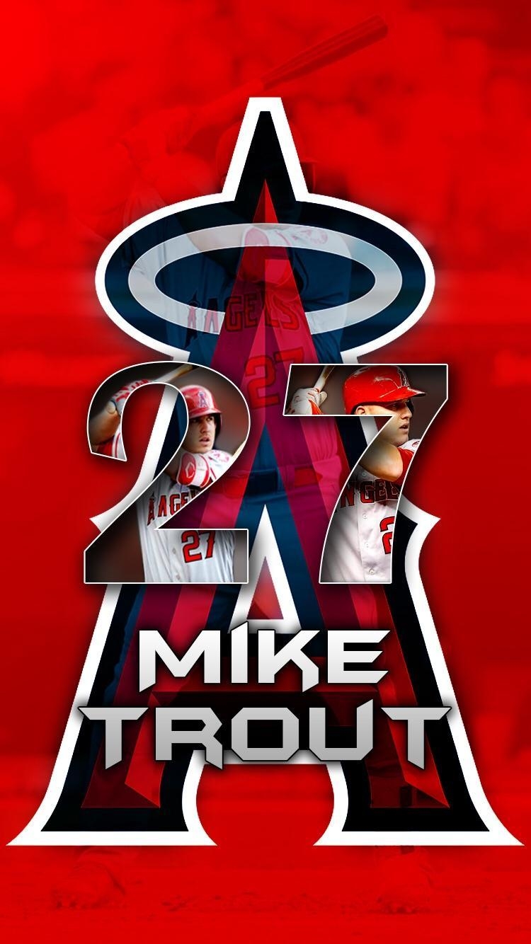 Freeway Serie, Mike Trout, Hintergrund, Los Angeles, Angels, 750x1340 HD Handy