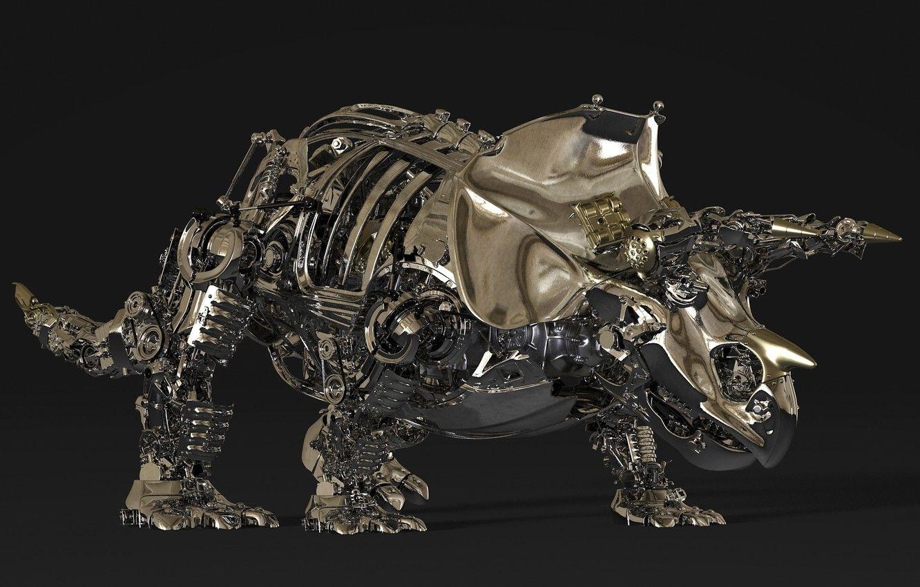 Metallische Triceratops Bilddetails Tapete, 1340x850 HD Desktop