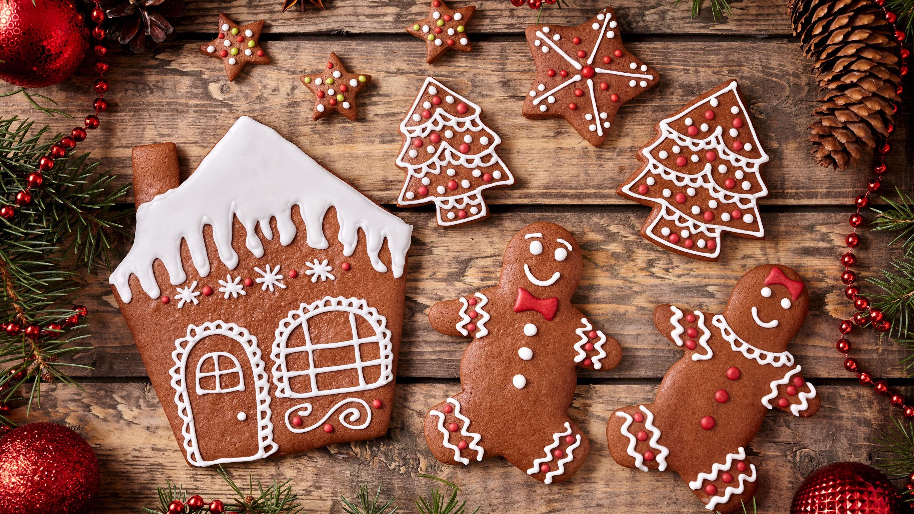 Lebkuchenhaus, Weihnachten, UHD, Backen, Holz, 3840x2160 4K Desktop