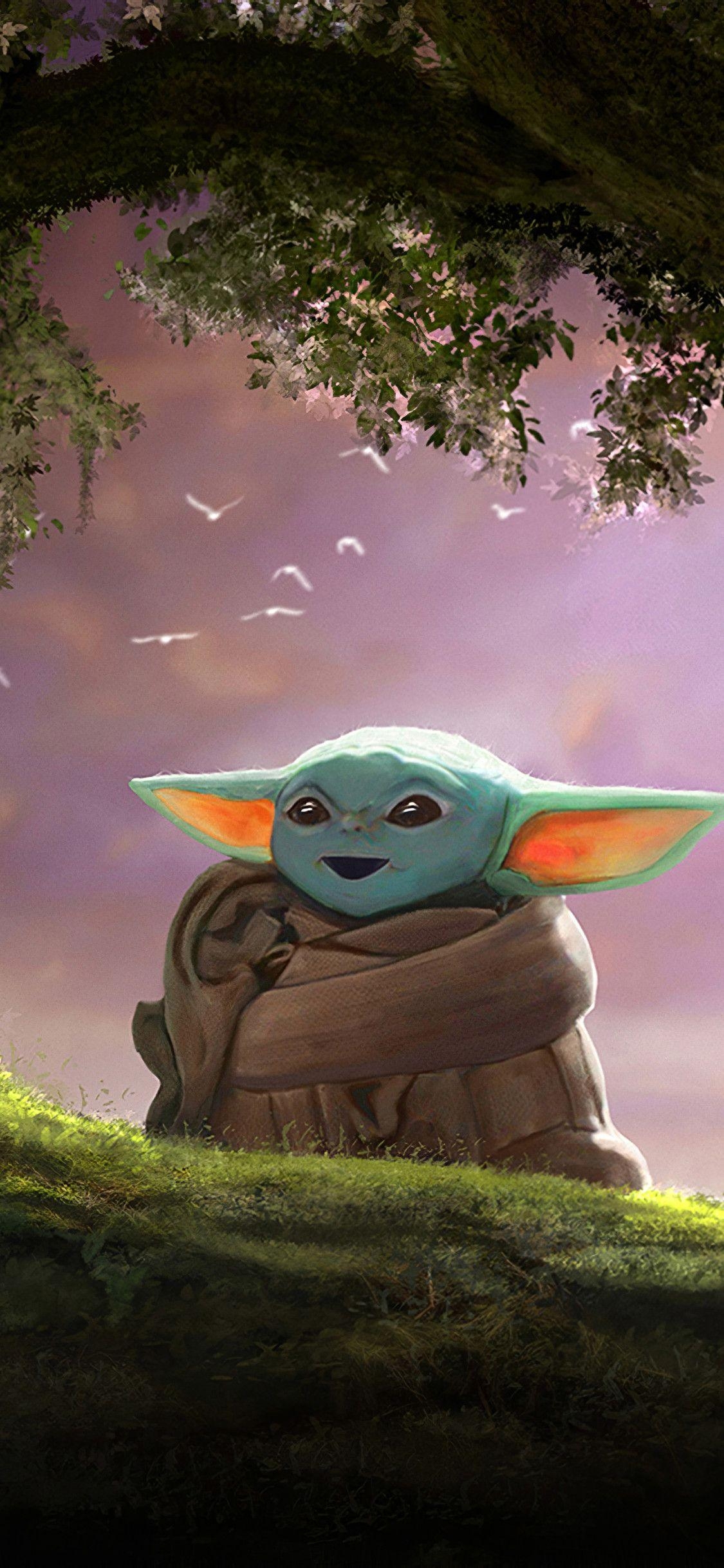 Baby Yoda, Fan Art, iPhone XS, HD, 1130x2440 HD Handy