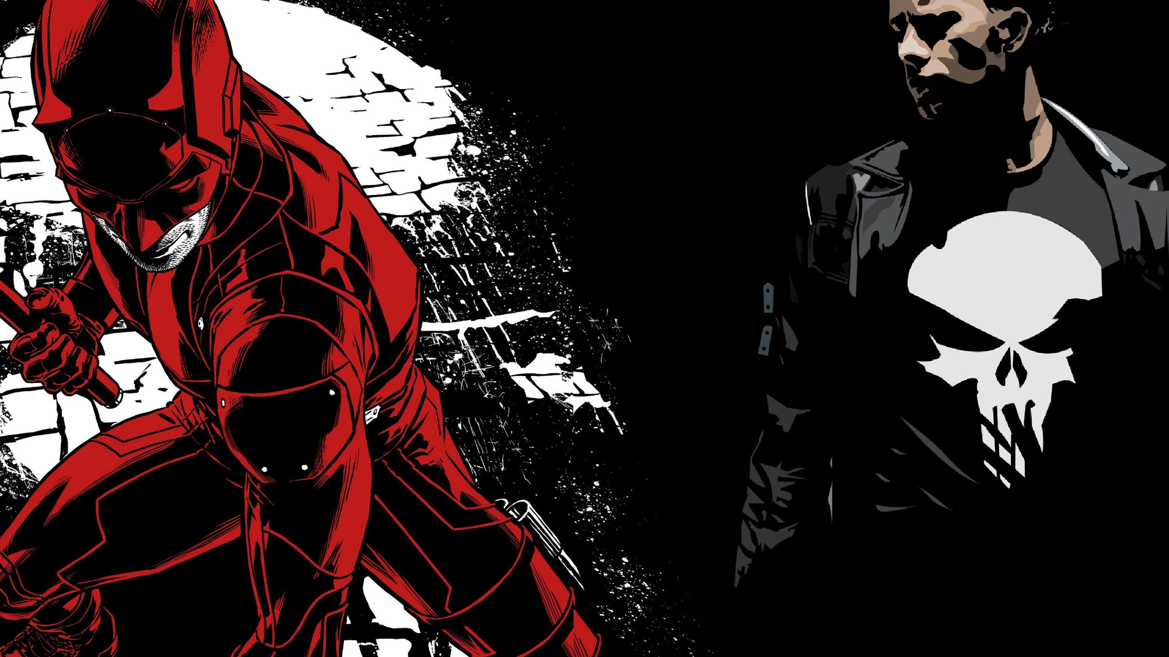 Daredevil, Punisher, Comics, Marvel, Helden, 3840x2160 4K Desktop