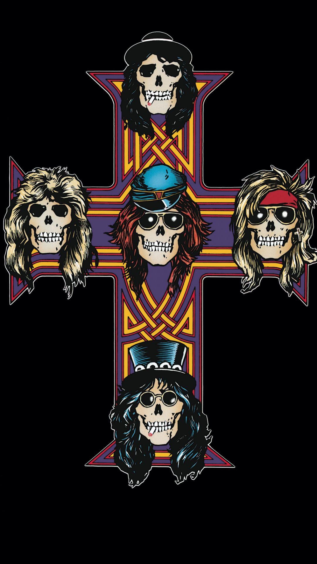 Schallplatte, Vinyl, Kreative Kunst, Guns N' Roses, 1080x1920 Full HD Handy