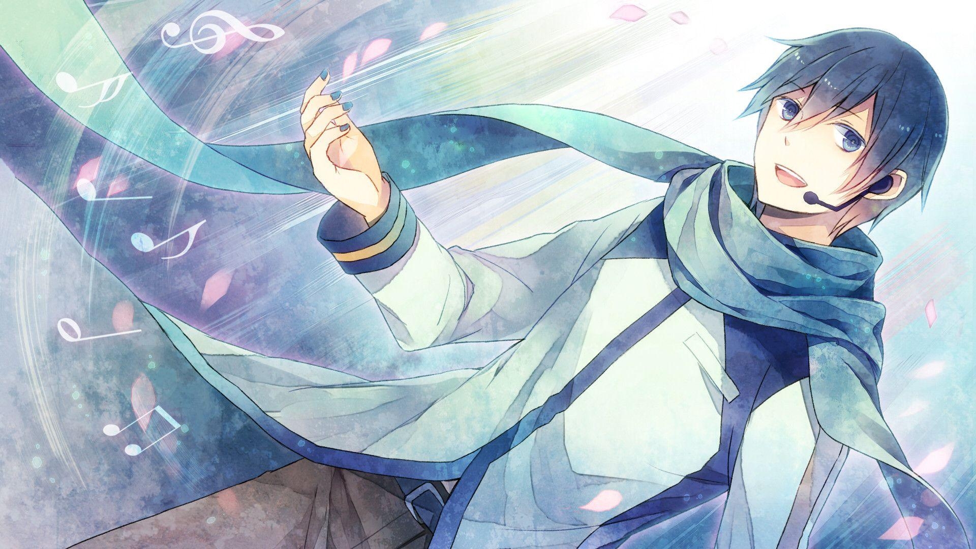 Vocaloid, Kaito, Musik, Anime, Farbe, 1920x1080 Full HD Desktop