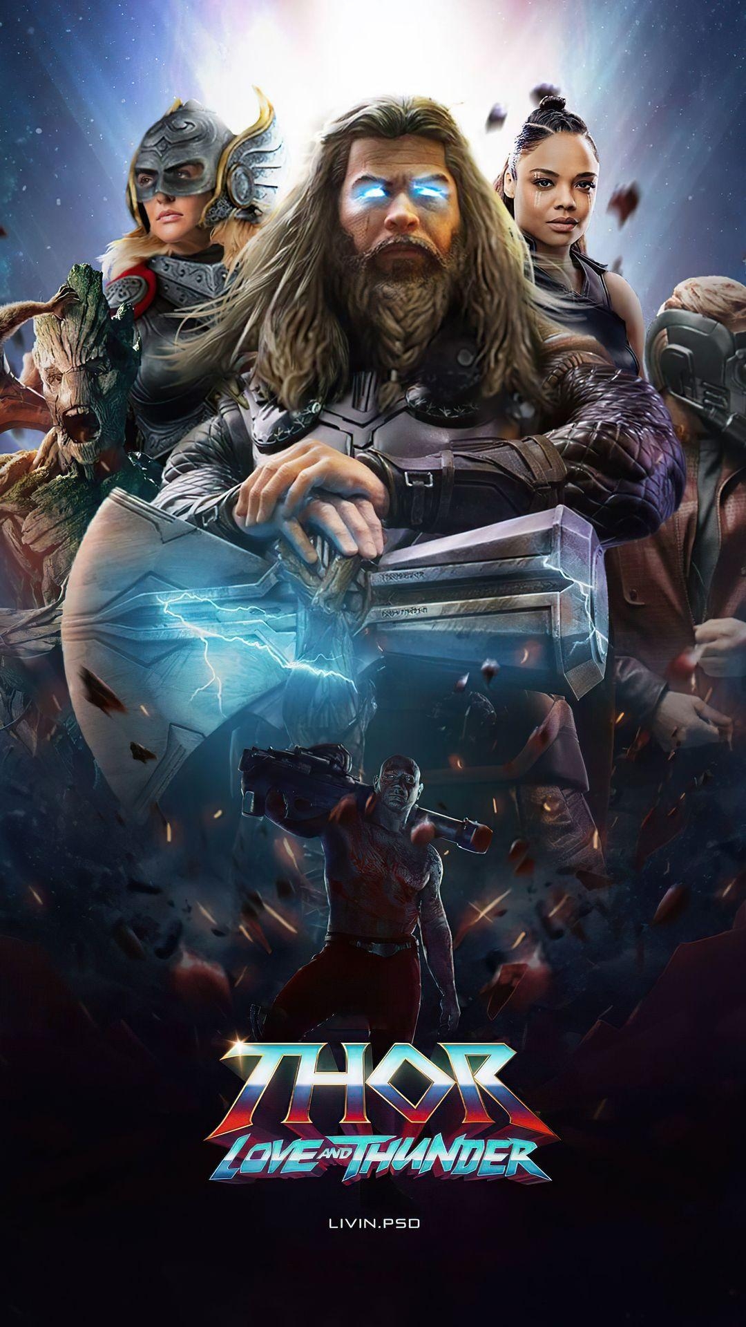 Thor Love and Thunder, 4K, 2022, Marvel, Liebe, 1080x1920 Full HD Handy