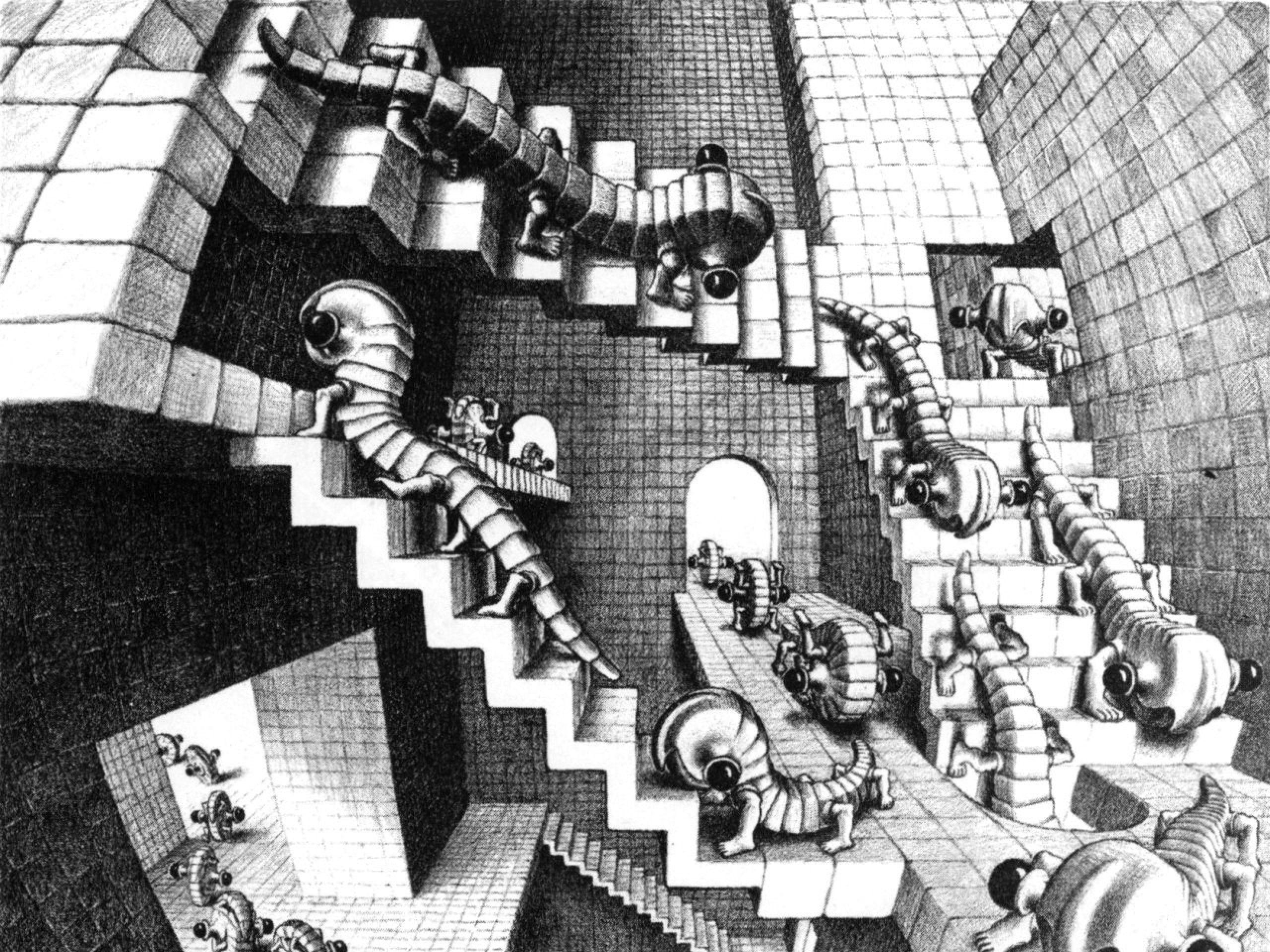 M.C. Escher, HD, Detail, Grafikkunst, optische Täuschung, 2560x1920 HD Desktop