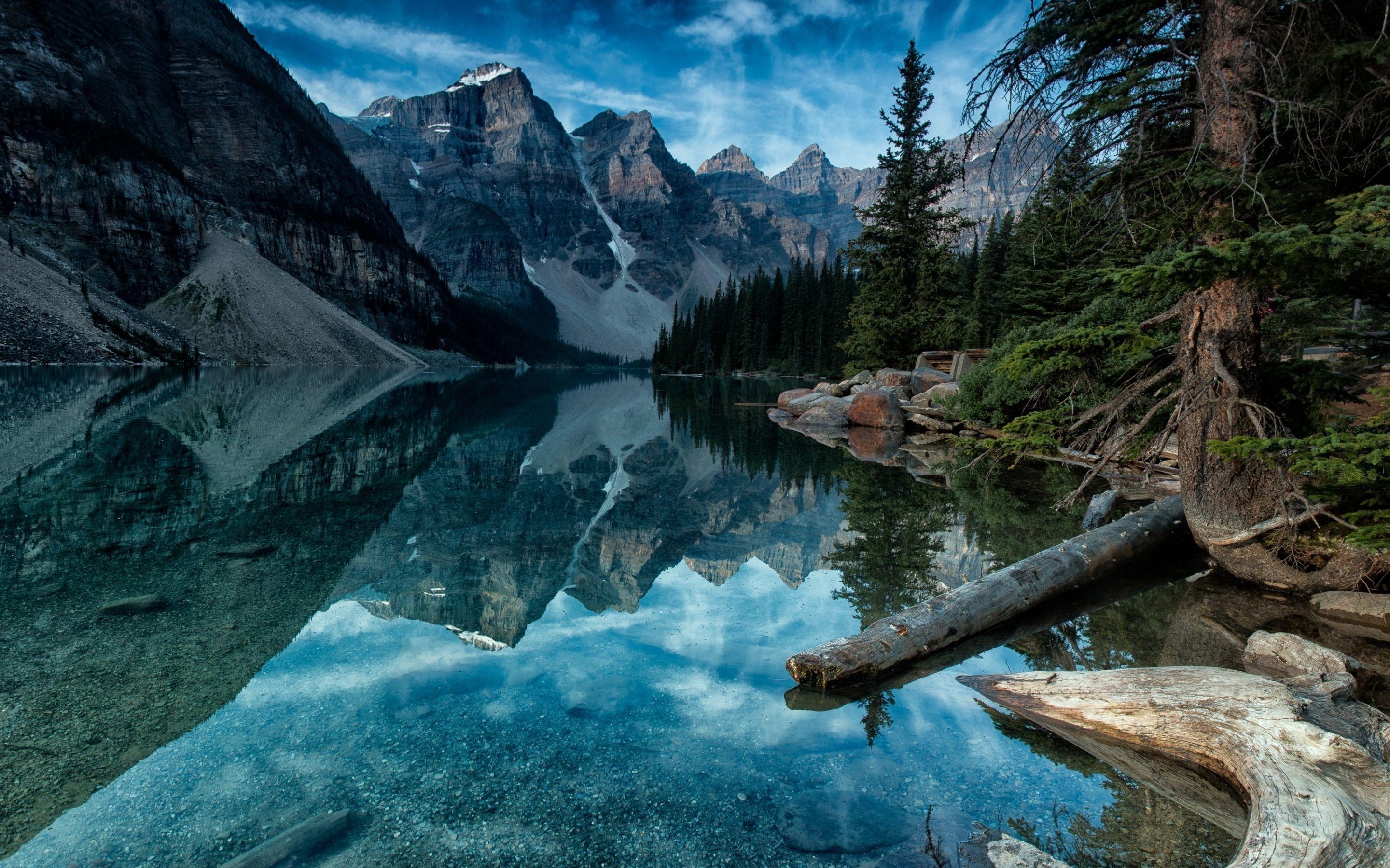 Alberta, Kanada, See, Nacht, Blau, 2880x1800 HD Desktop