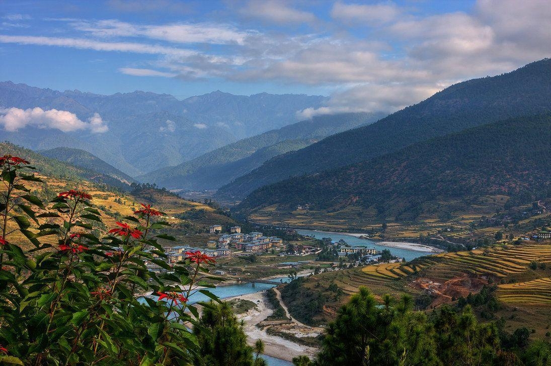 Bhutan, Berge, Asien, Kloster, Natur, 1100x730 HD Desktop