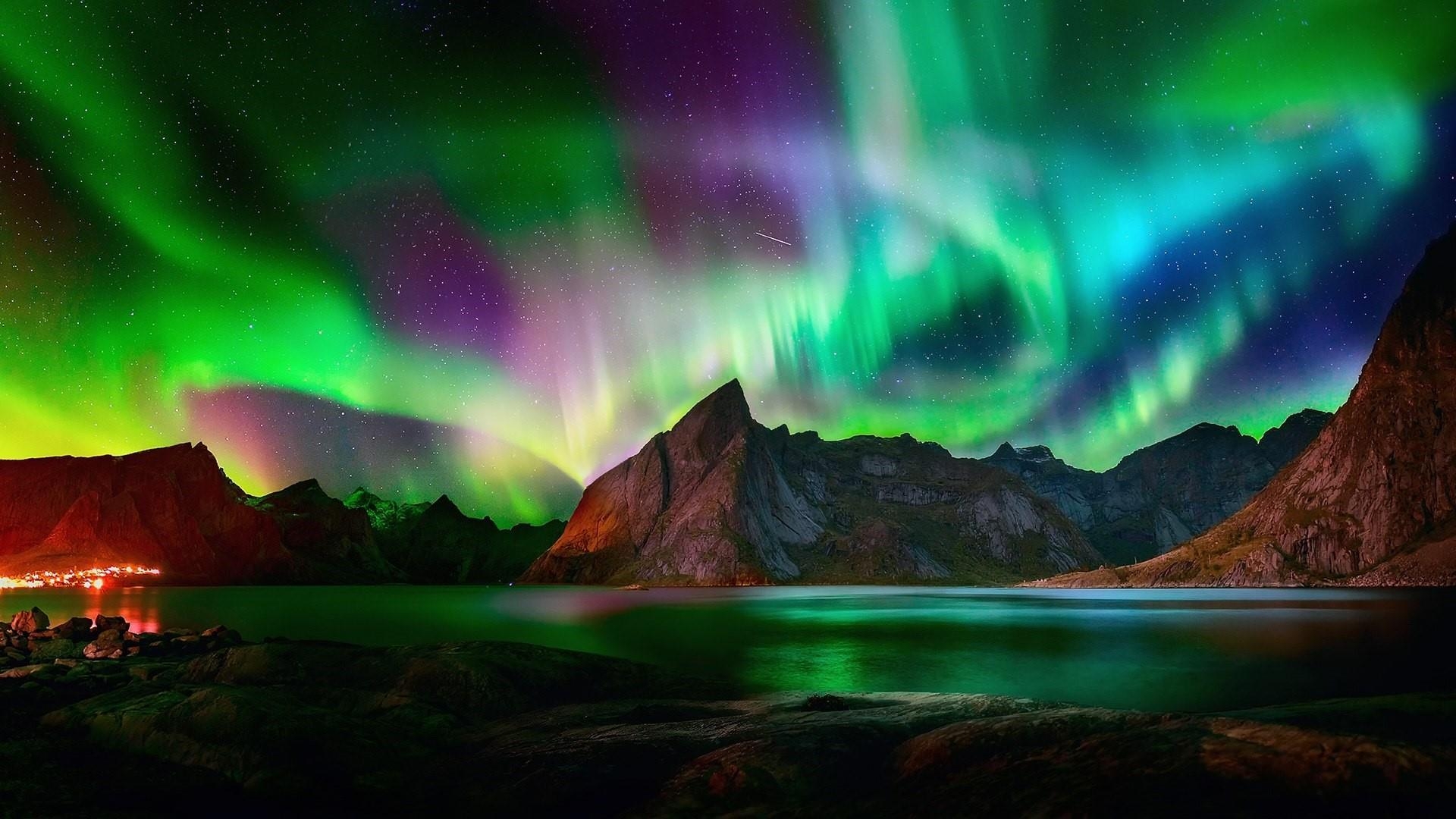 Aurora Borealis, Weltraum, Nordlichter, HD, Hintergrund, 1920x1080 Full HD Desktop