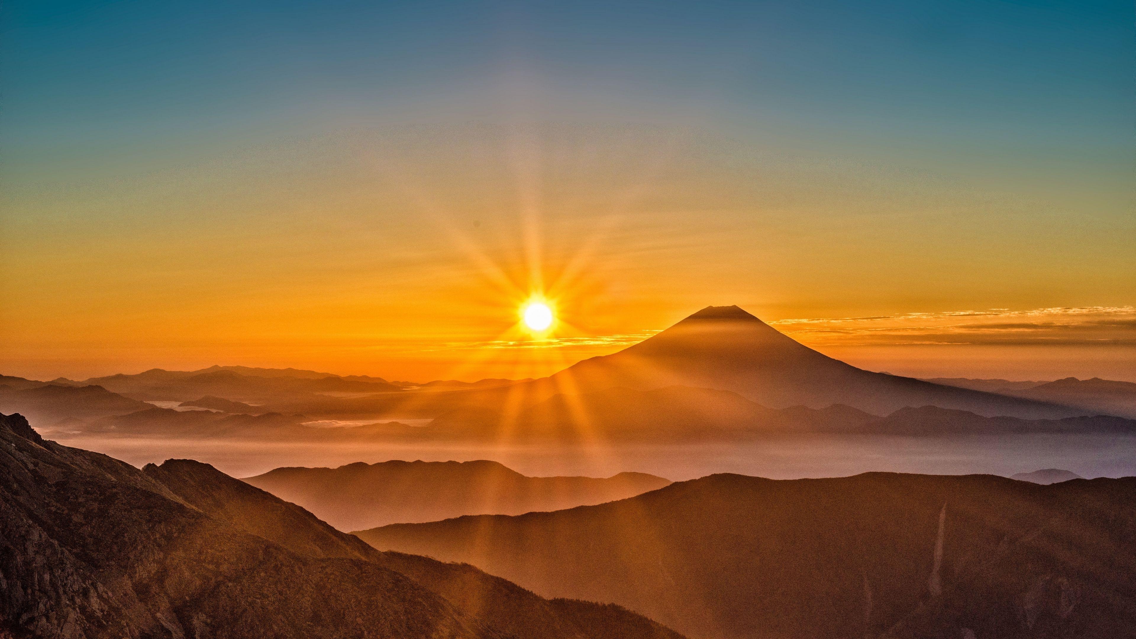 Berg Fuji, Sonnenaufgang, Japan, 4K, UHD, 3840x2160 4K Desktop