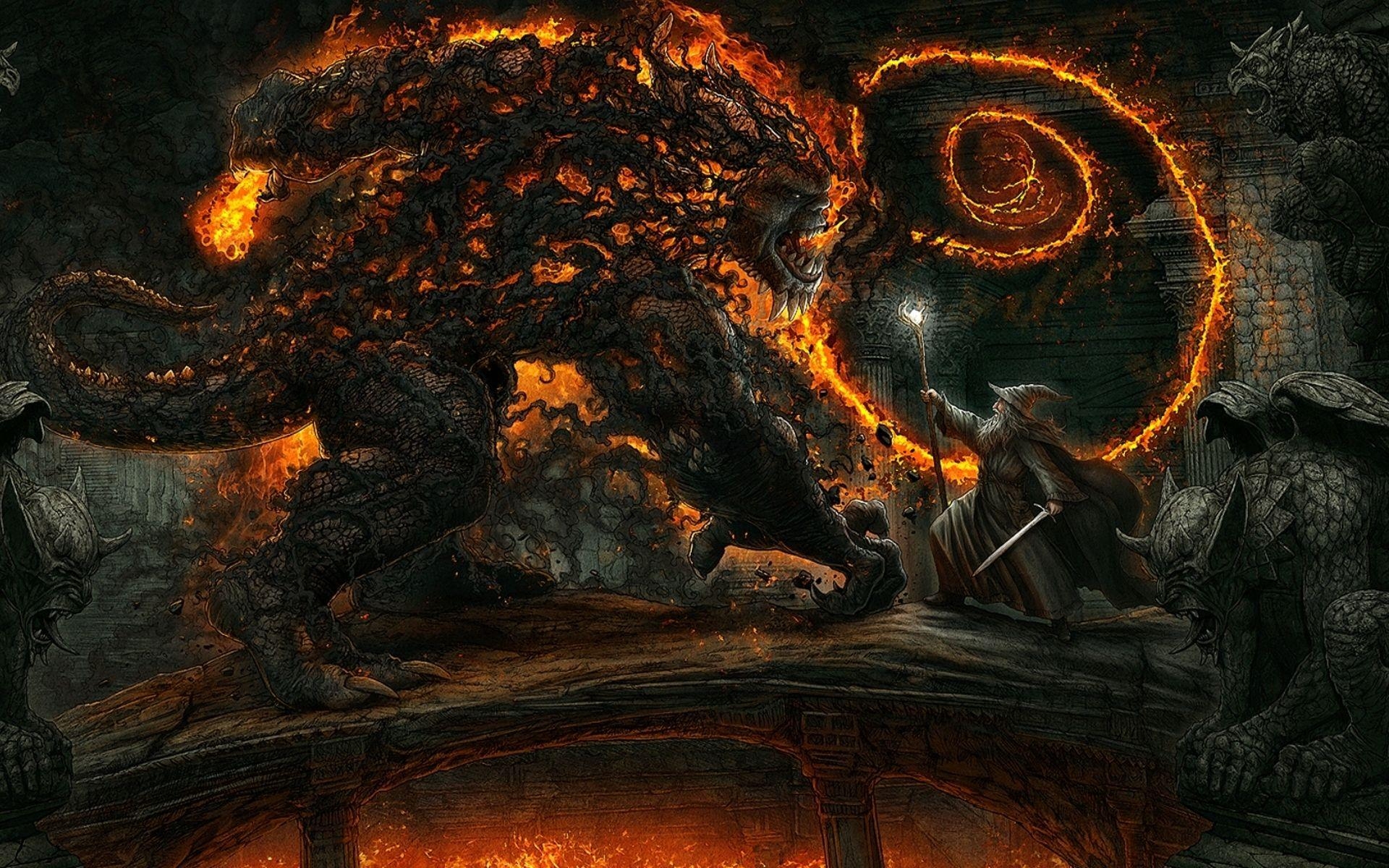 Khazad-dûm, Moria, Gandalf, Balrog, Herr der Ringe, 1920x1200 HD Desktop