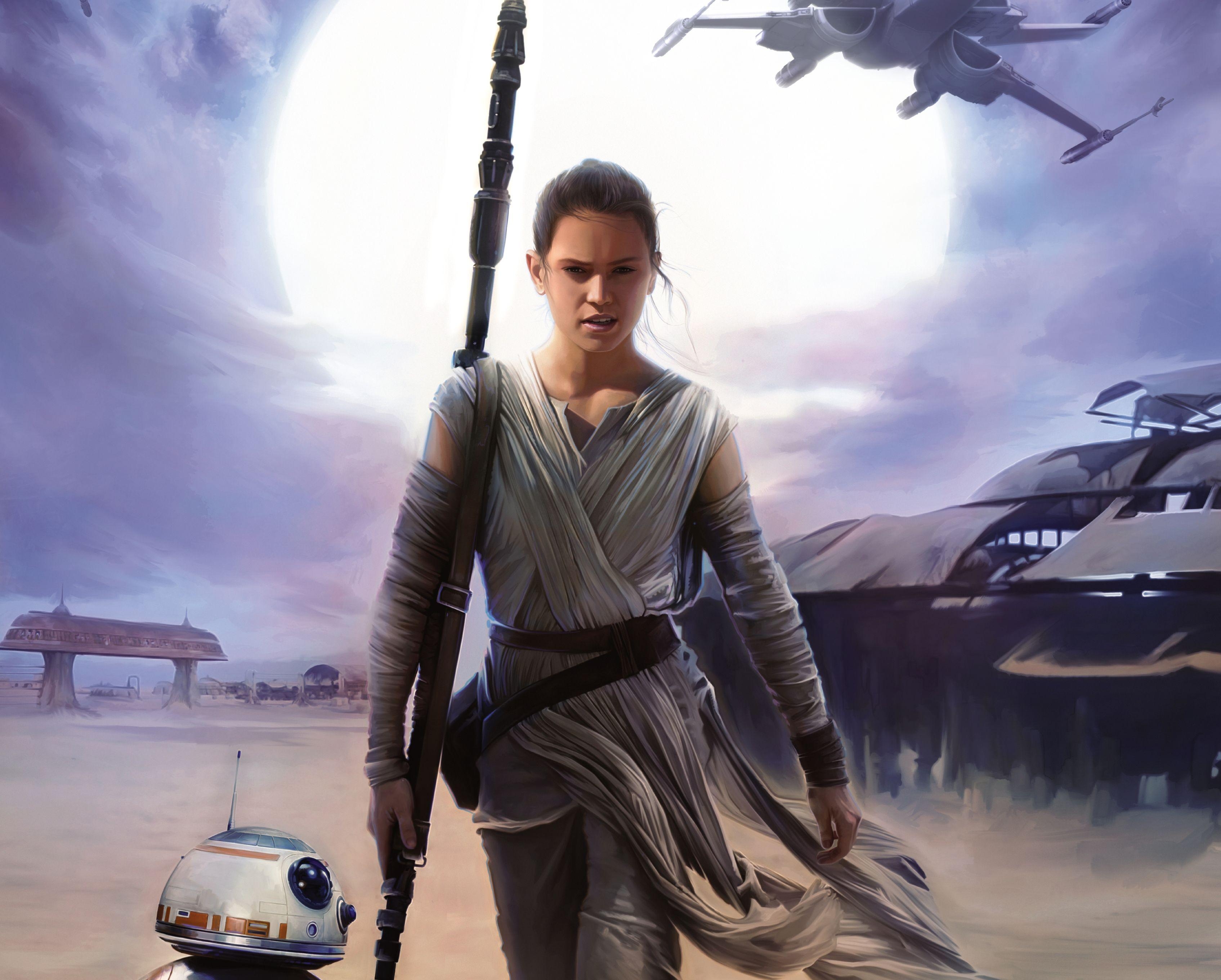 Rey, Star Wars, HD, Hintergrundbild, Filmszene, 3390x2720 4K Desktop