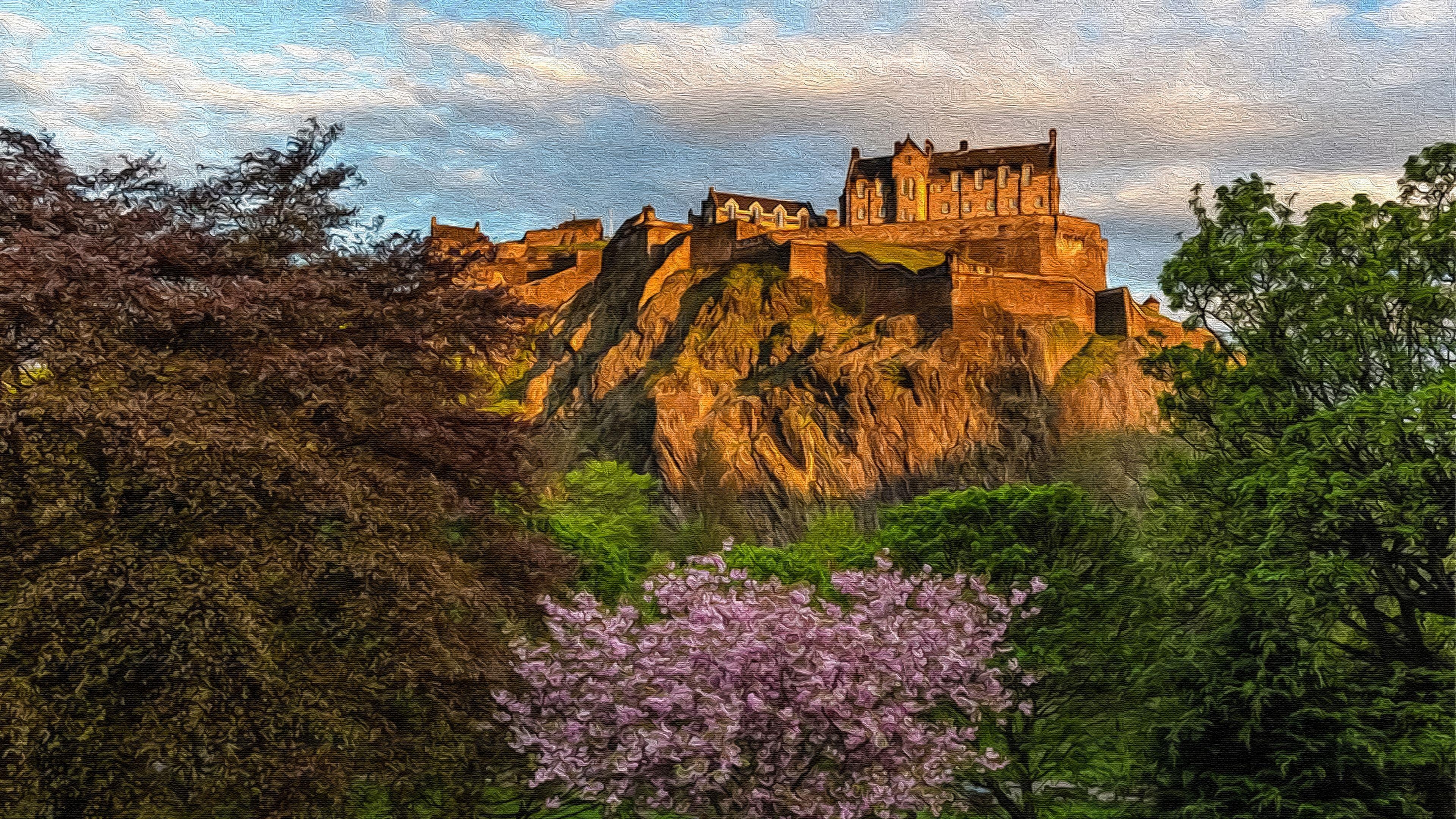 Edinburgh Schloss, 4K, Leinwandbild, Architektur, Geschichte, 3840x2160 4K Desktop