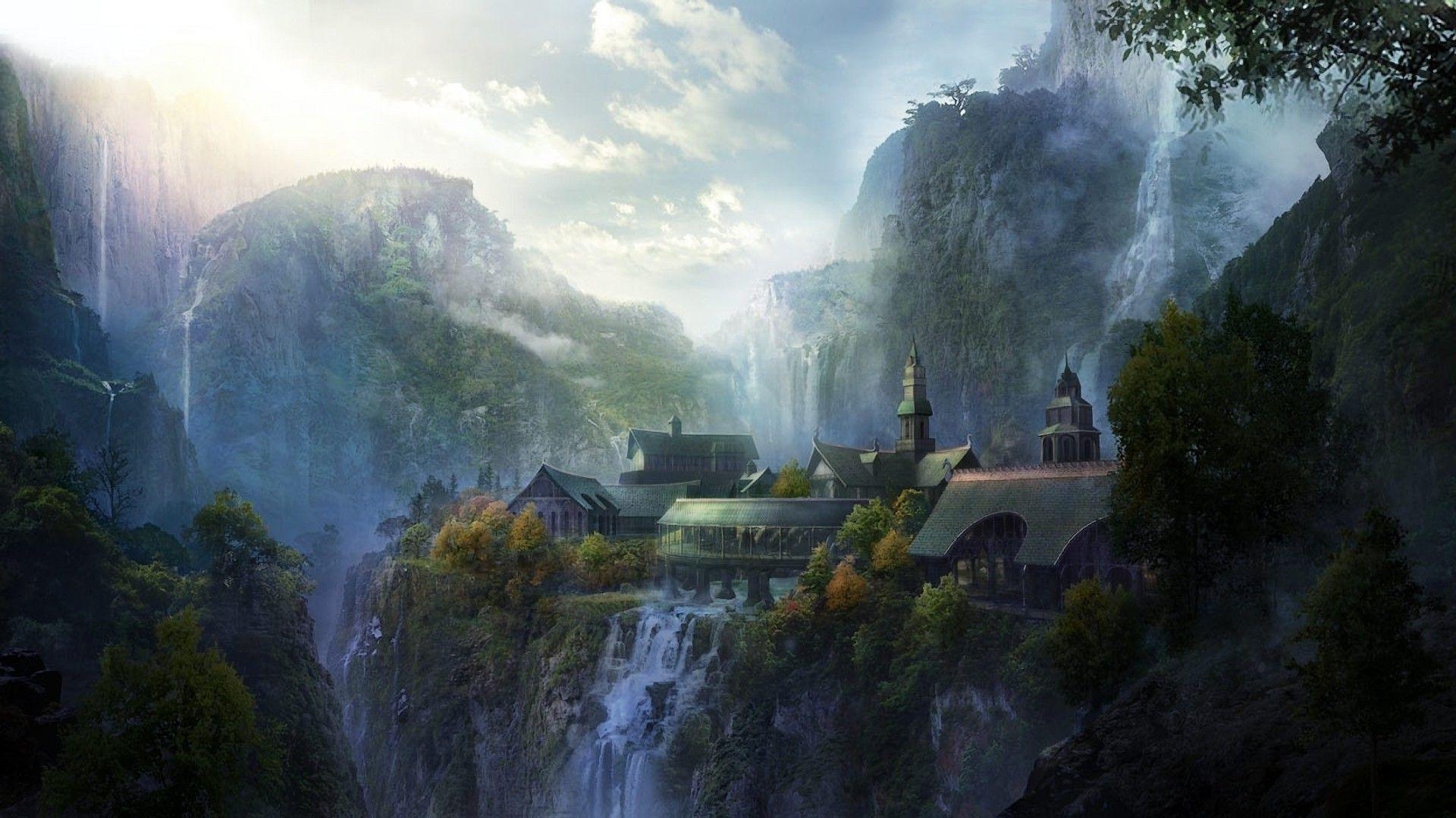 Rivendell, Fantasykunst, HD, Desktop, Hintergrund, 1920x1080 Full HD Desktop