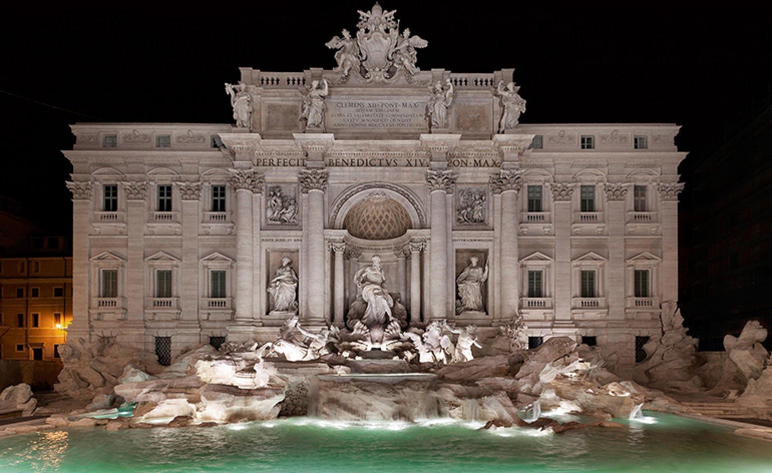 Fendi, Restauriert, Trevi-Brunnen, Rom, Hintergrund, 1540x950 HD Desktop