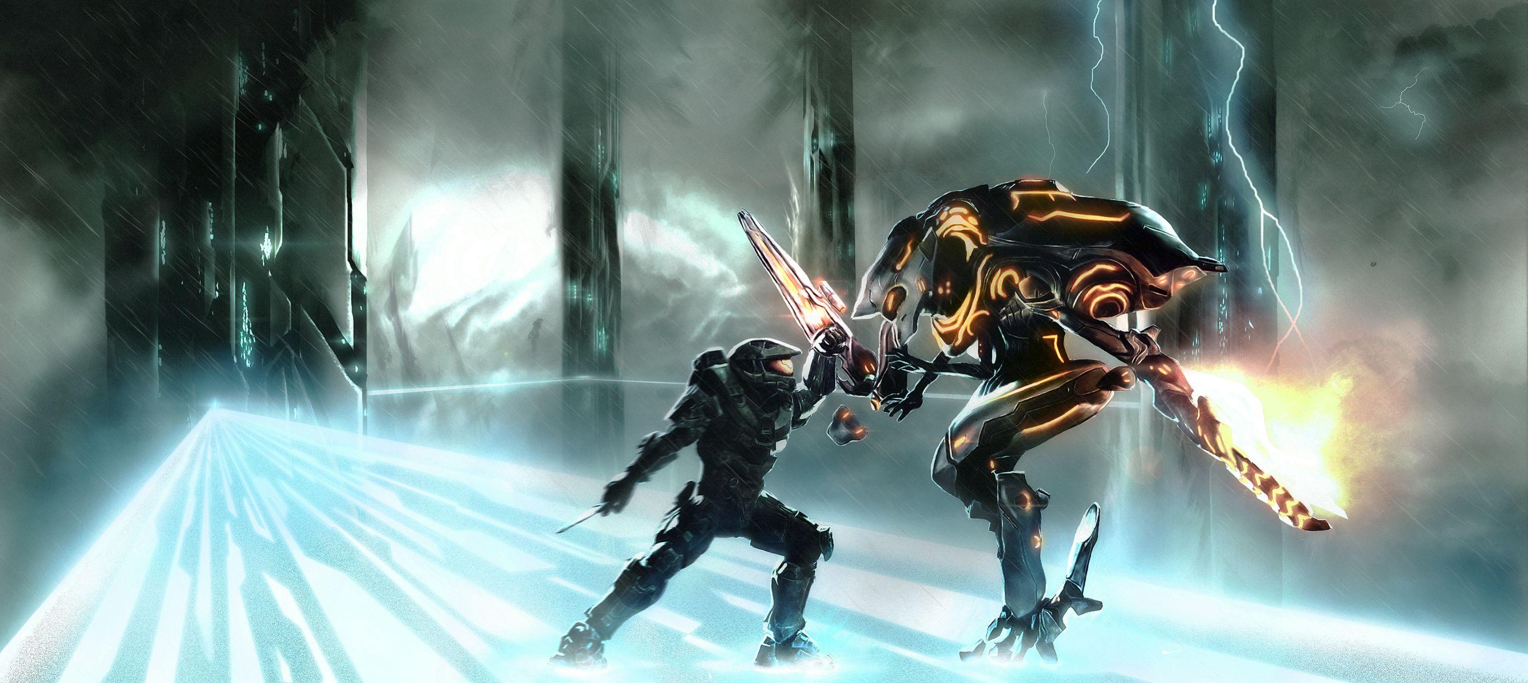 Halo, Gaming, Hintergrund, HD, Science Fiction, 3000x1350 Dual Screen Desktop