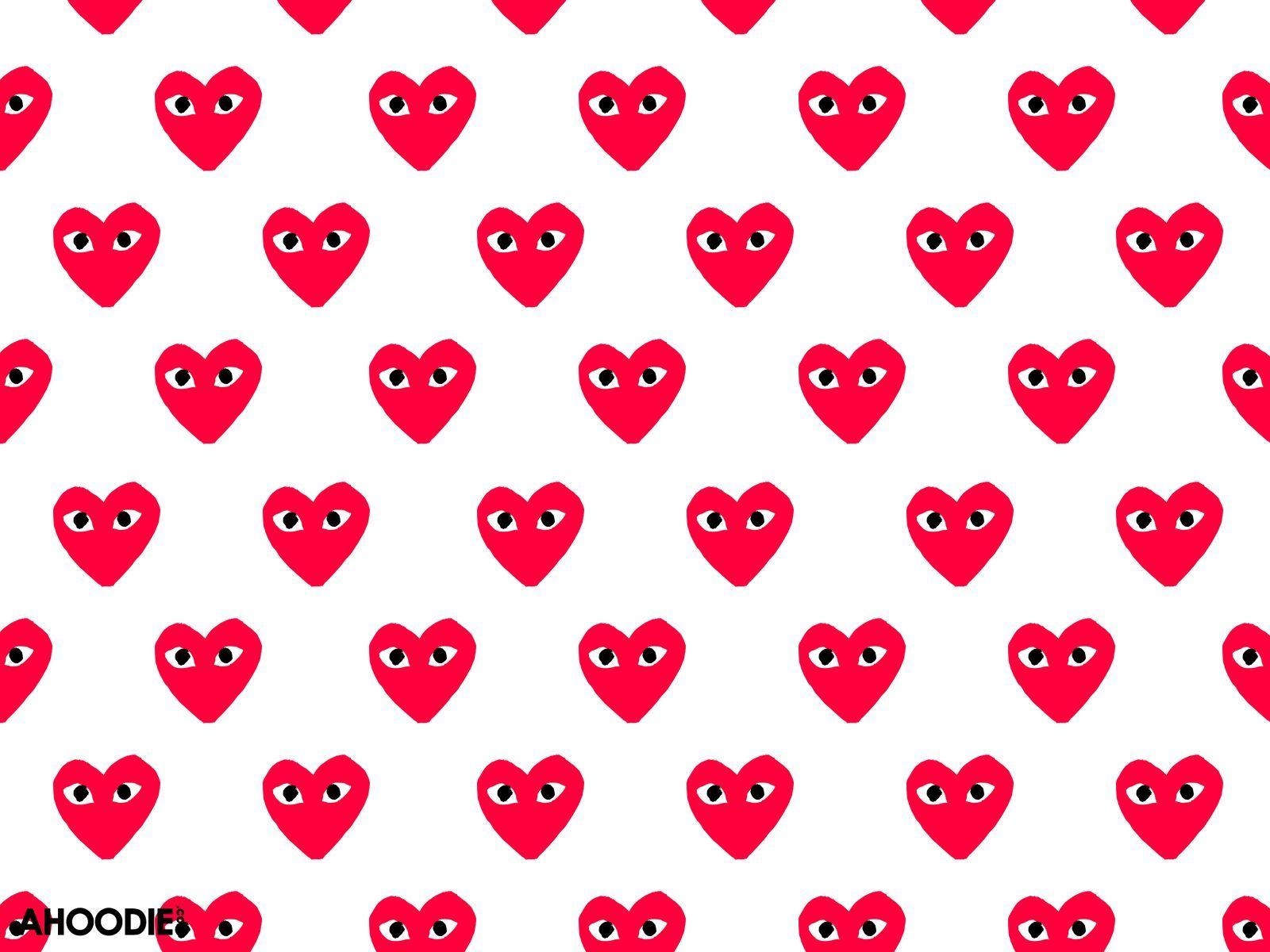 Comme Des Garcons, Herz, Muster, Hintergrund, Design, 1600x1200 HD Desktop