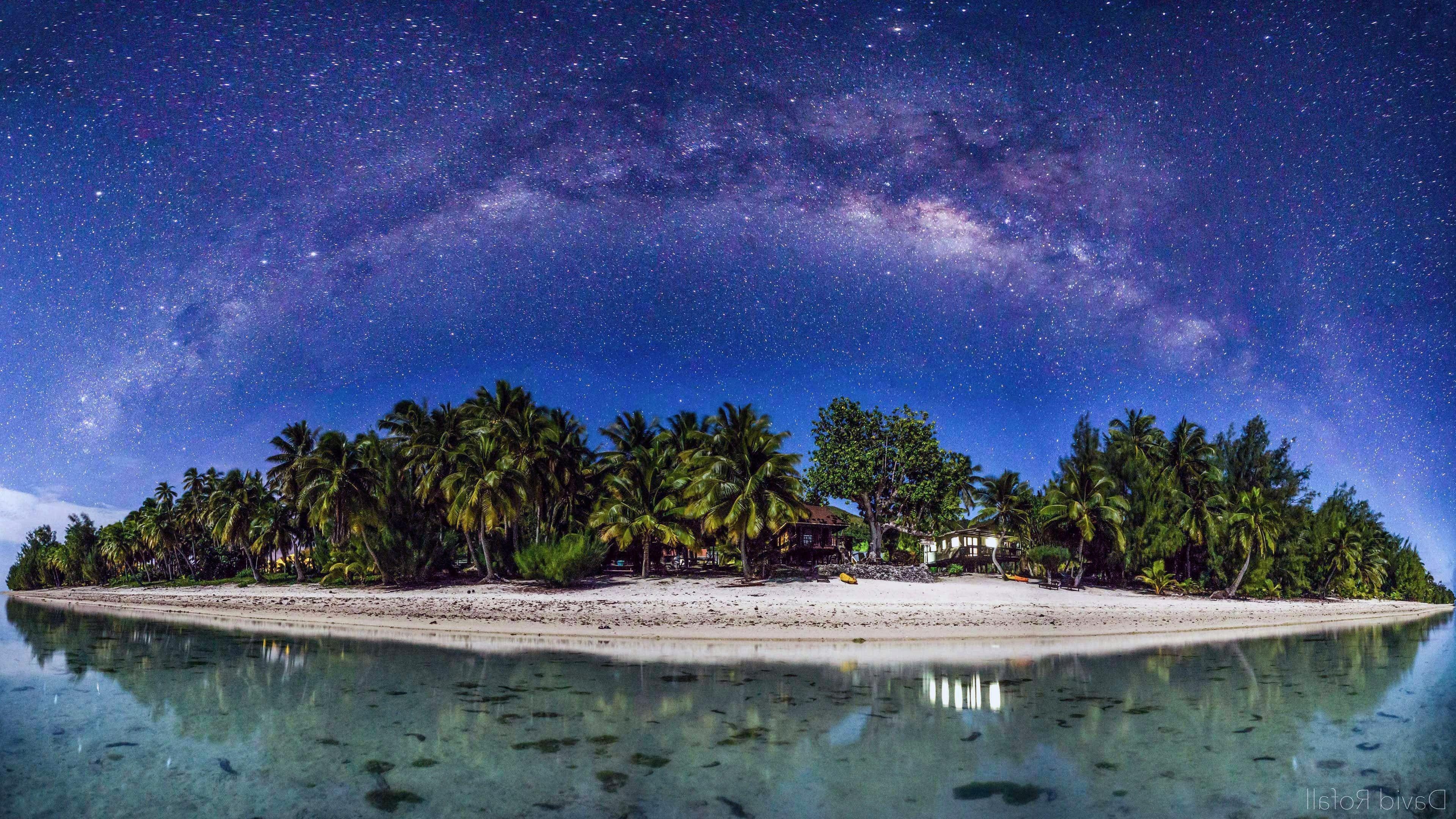 Aitutaki, Cook-Inseln, David Rofall, Galaxy, Strände, 3840x2160 4K Desktop